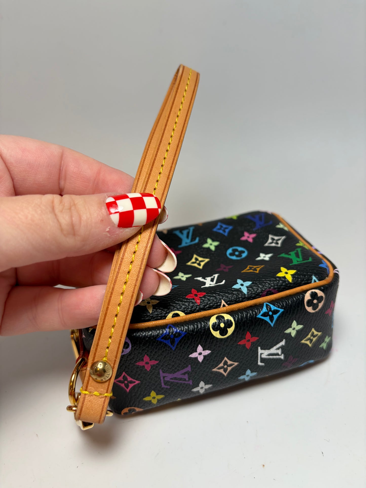 Louis Vuitton Trousse Wappity Pouch/Wristlet Murakami Black Multicolor Monogram
