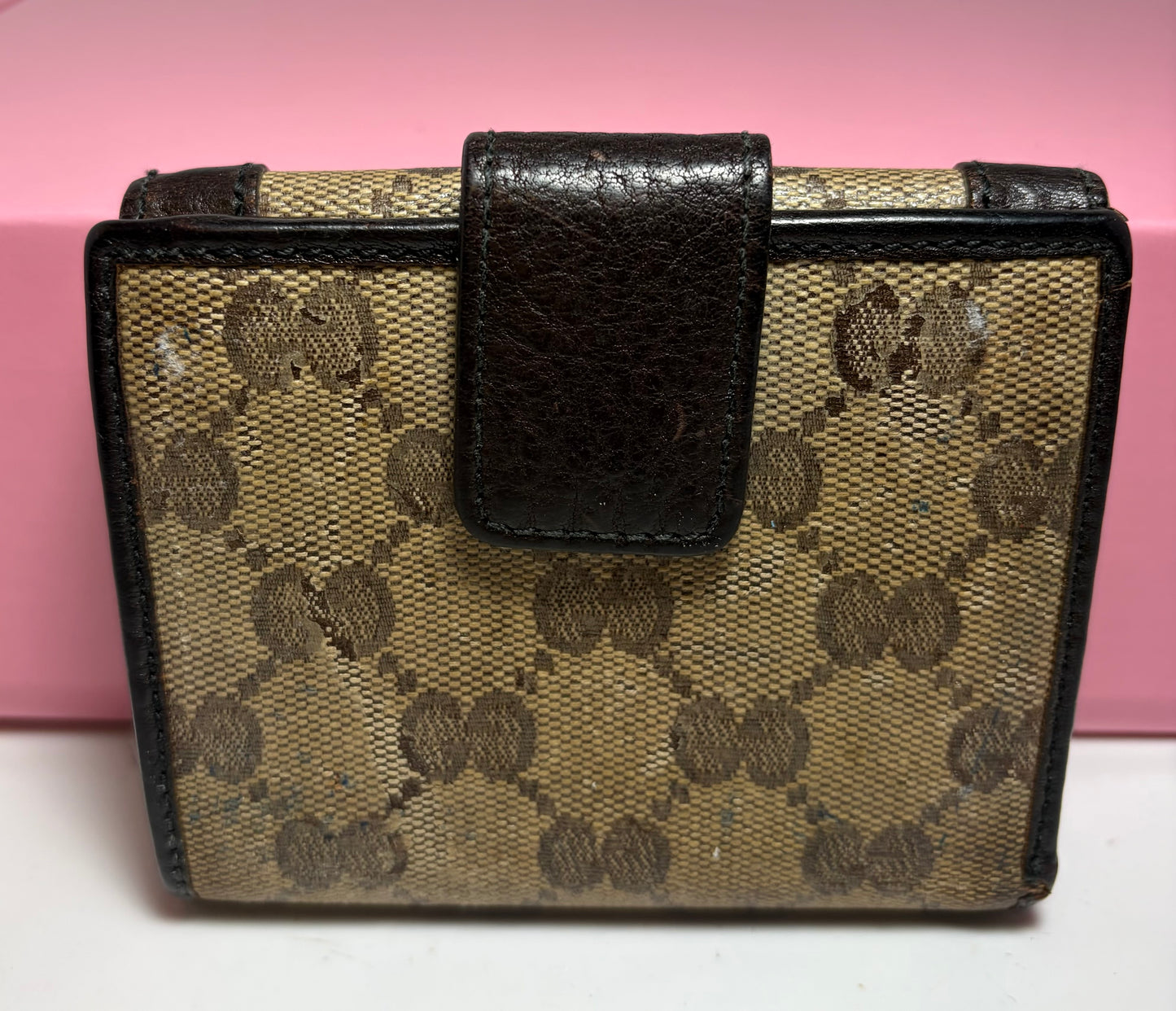 Gucci GG Babouska Canvas & leather compact wallet