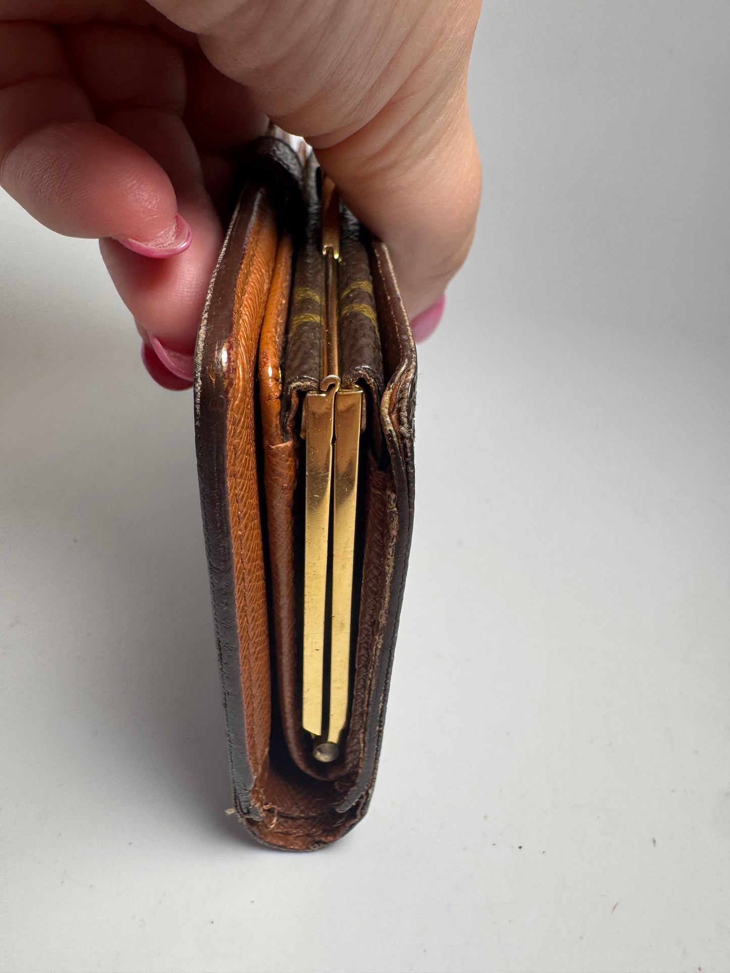 Louis Vuitton Monogram Kiss Lock Wallet French Purse