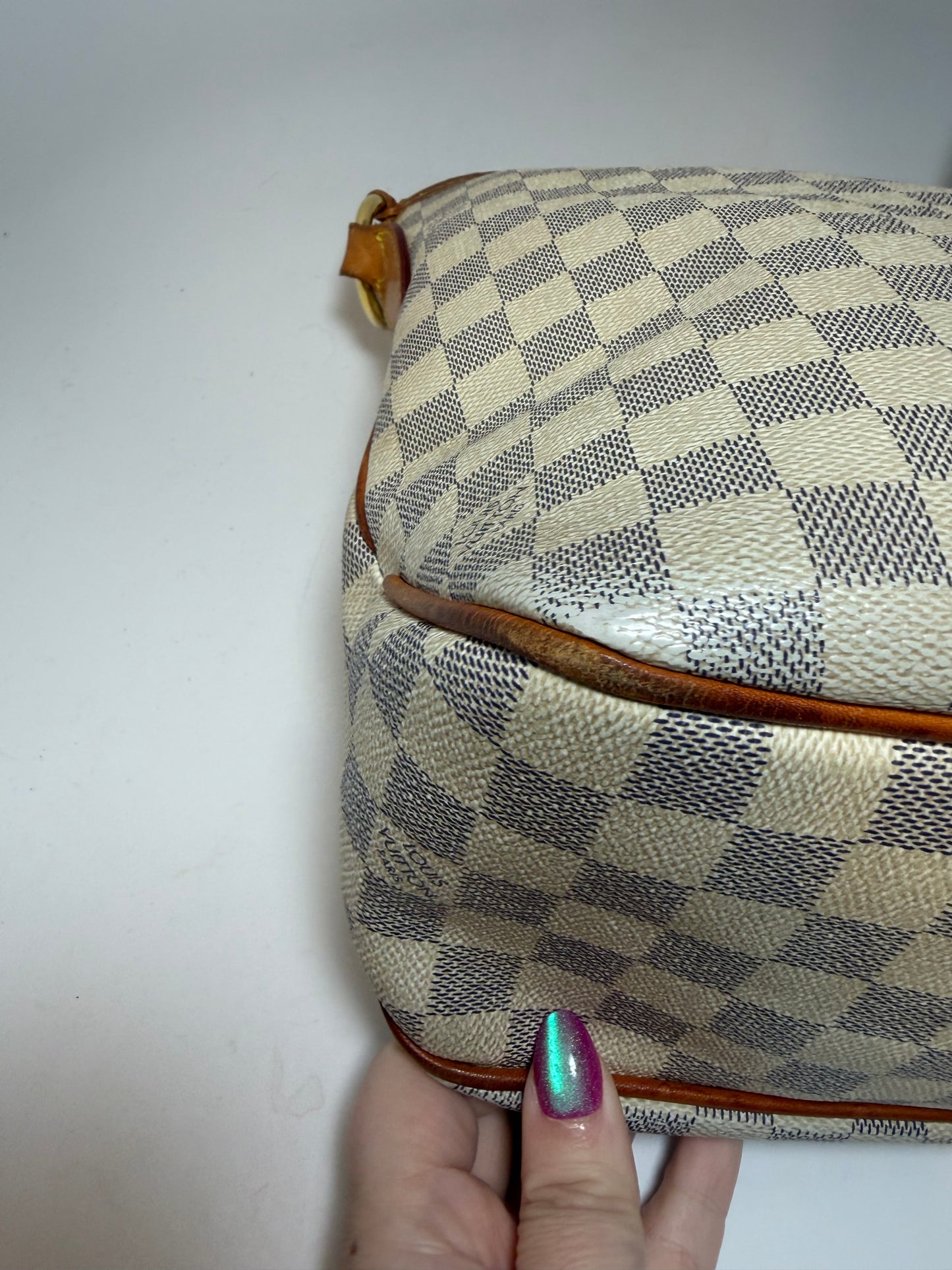 Louis Vuitton Delightful PM Damier Azur Shoulder Bag w/COA