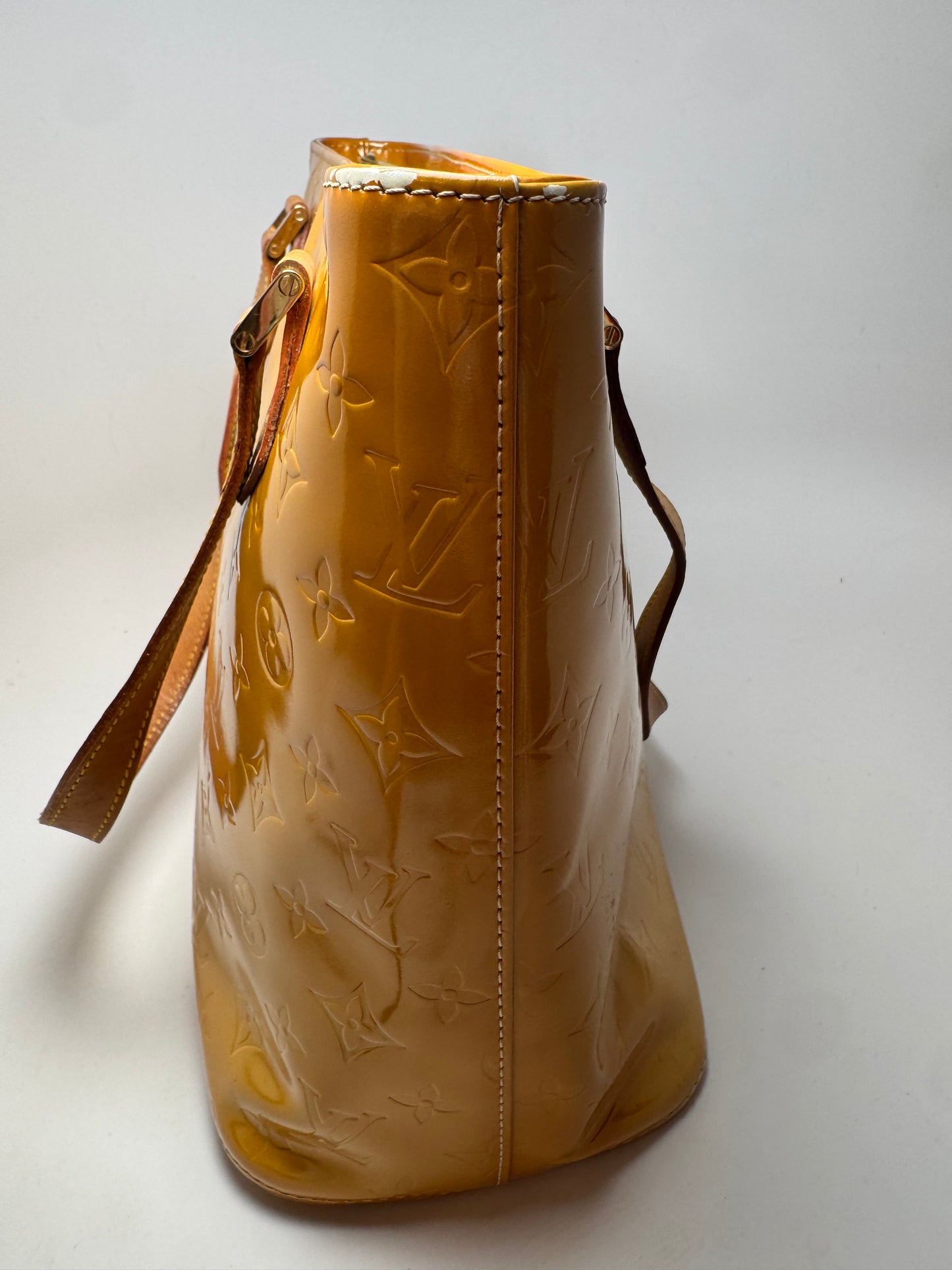 Louis Vuitton Houston Tote Sunset Gold Vernis Leather Monogram