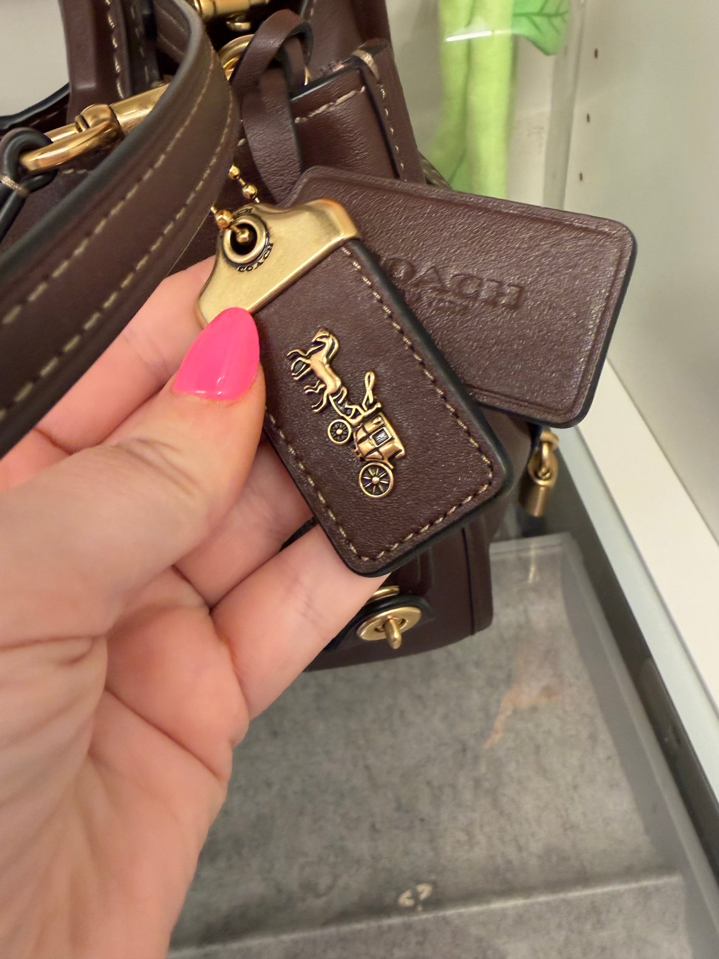 Coach Rogue 31 Maple & Brass w/shoulder straps, crossbody strap & dust bag- Like New