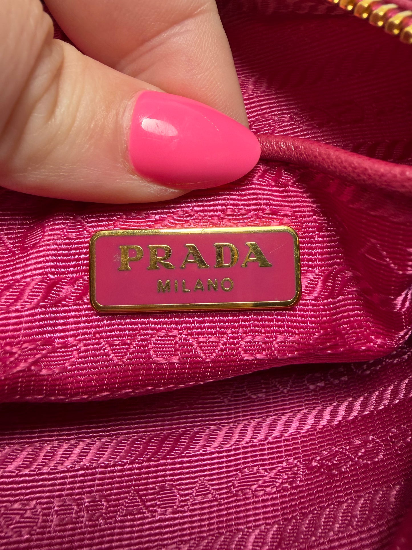 Prada Tessuto Peonia Pink Nylon Shoulder Bag