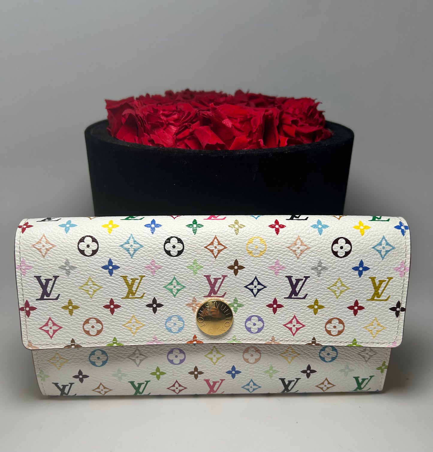 Louis Vuitton Multicolore Sarah White Monogram Wallet with Yellow Interior Excellent Condition