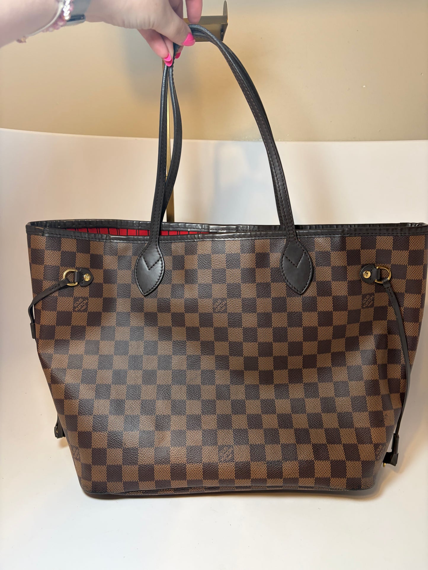 Louis Vuitton Neverfull MM Damier Ebene Tote w/Dust Bag