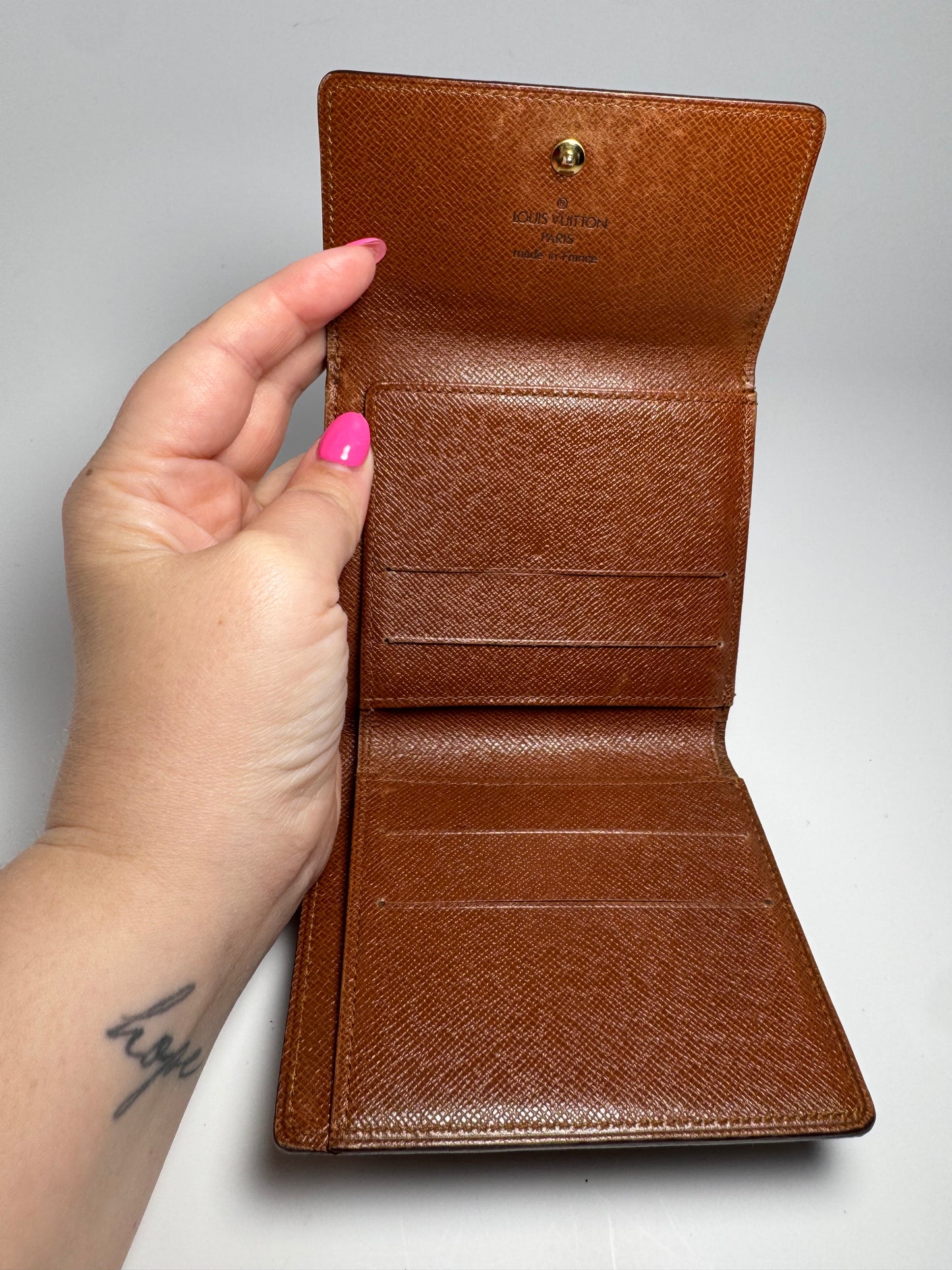 Louis Vuitton Portefeuille Elise Bifold Compact Monogram Wallet- Vintage September 1995 in France