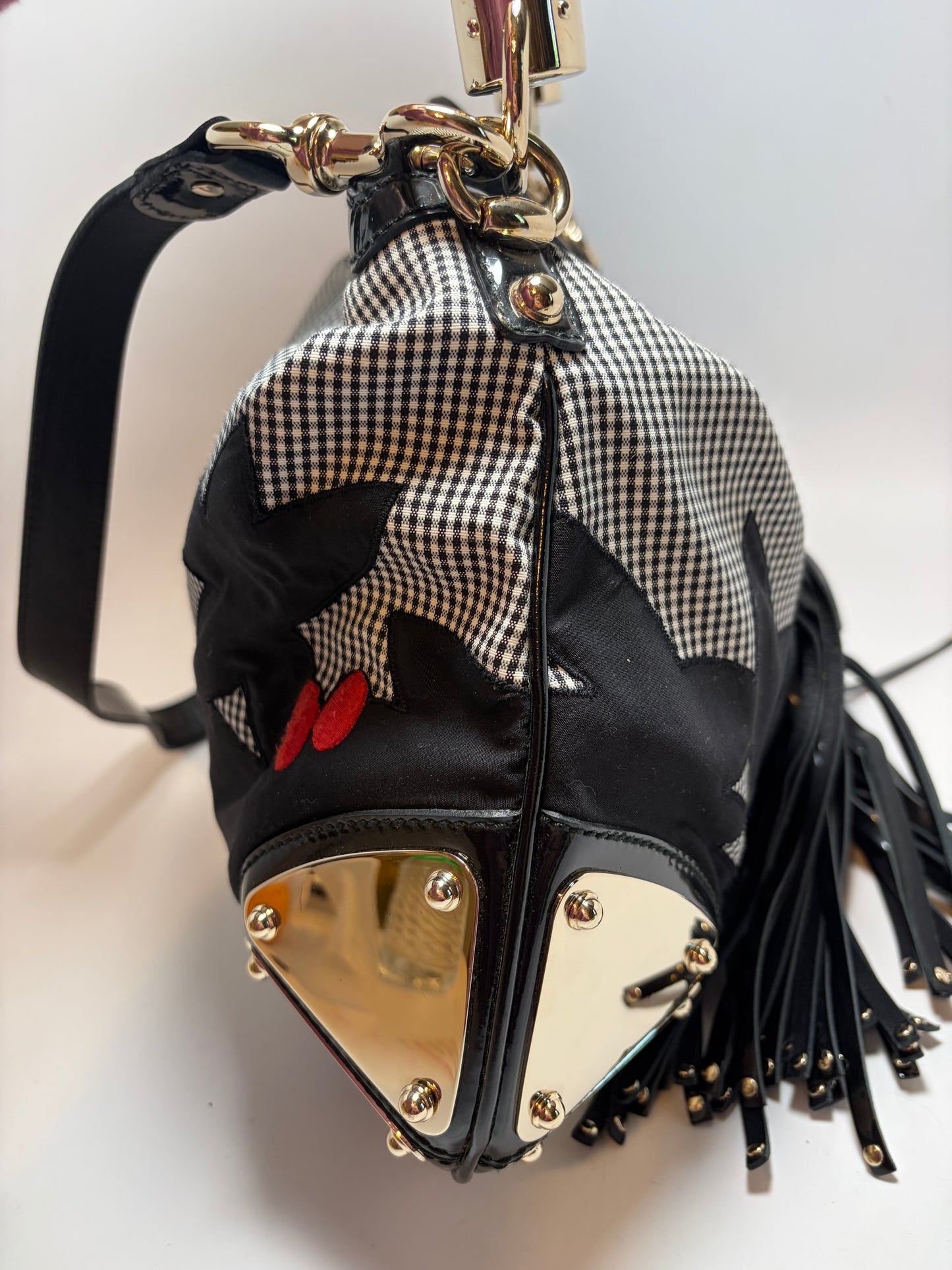 Gucci Indy Babouska Bamboo Top Handle Bag w/Shoulder Strap