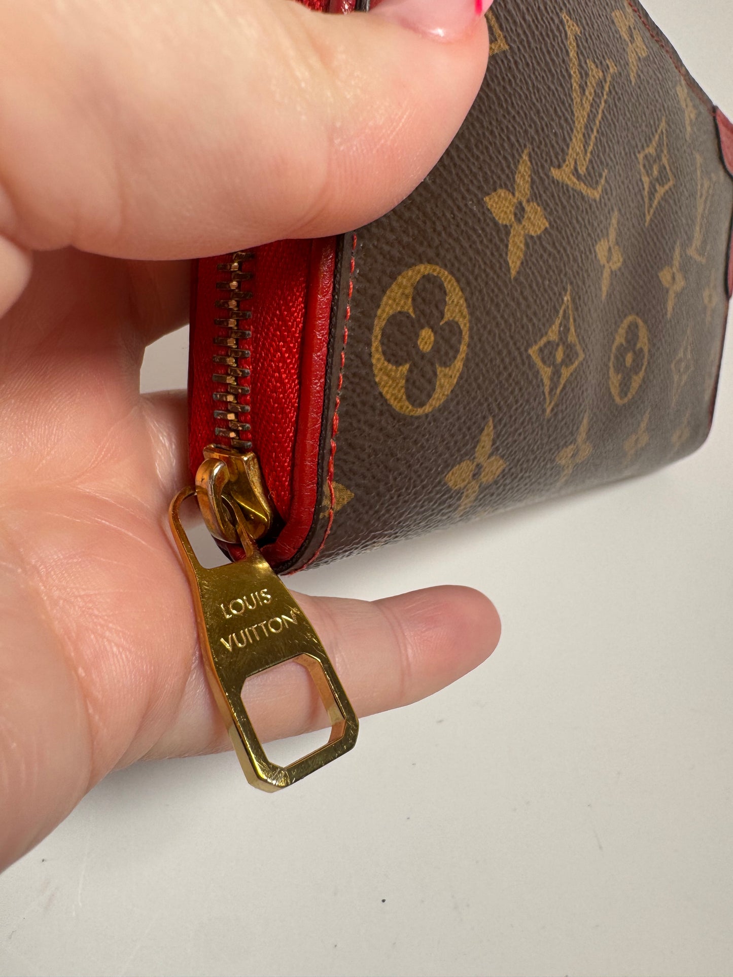 Louis Vuitton Retiro Zippy Wallet in Cerise Red Monogram
