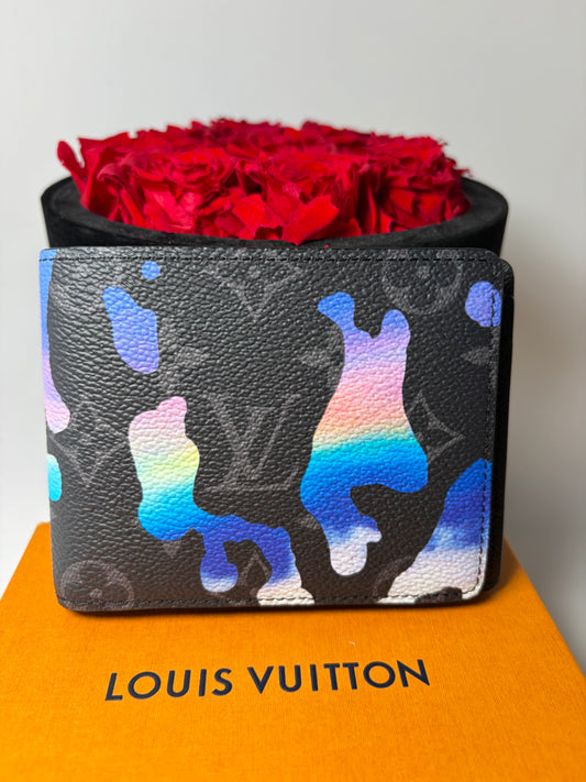 Louis Vuitton Sunrise Monogram Eclipse Bifold Wallet Full Set with Box, Dust Bag & COA- Like New