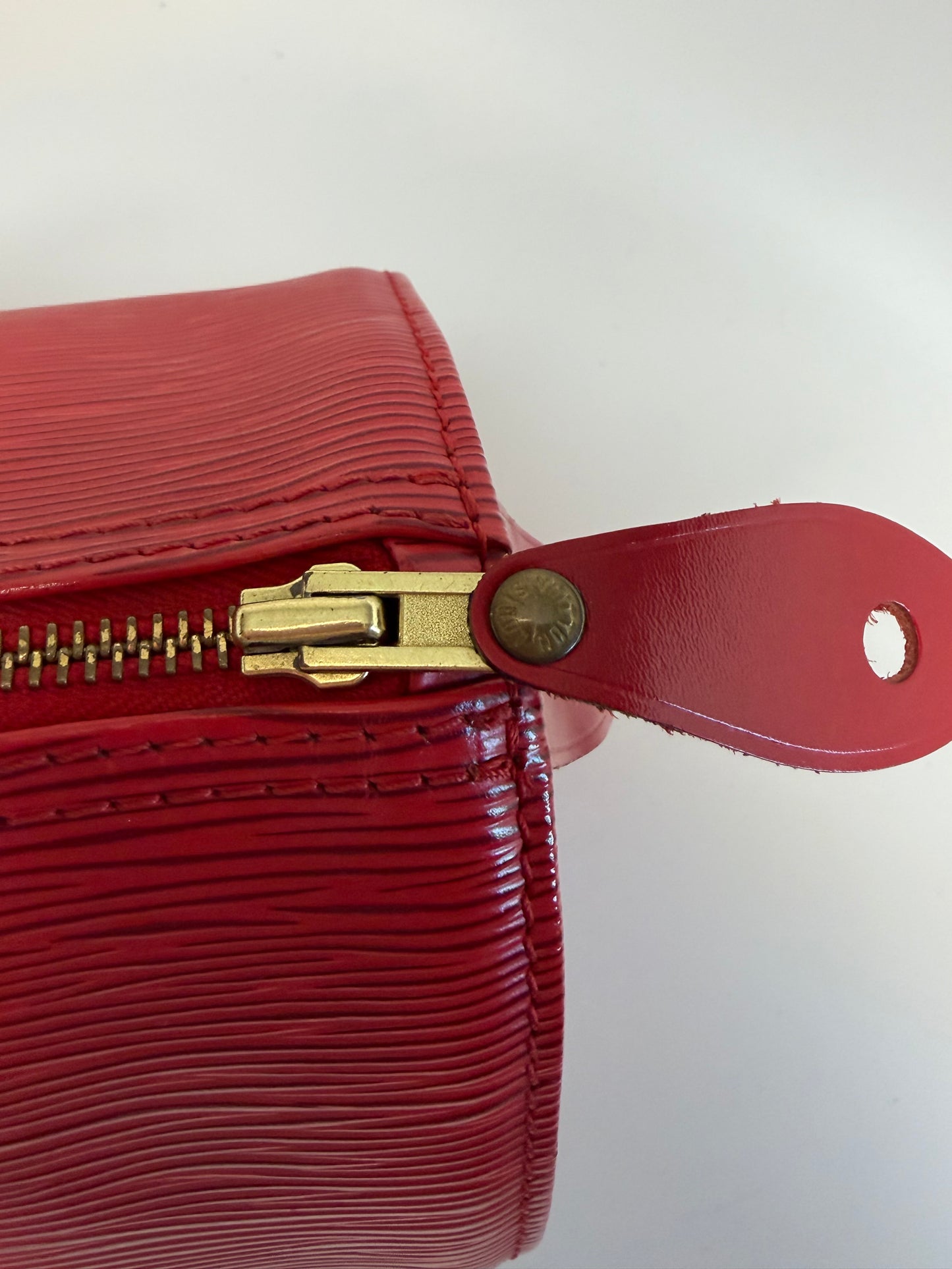 Louis Vuitton Speedy 25 Red Epi Leather, Made in France June 1994