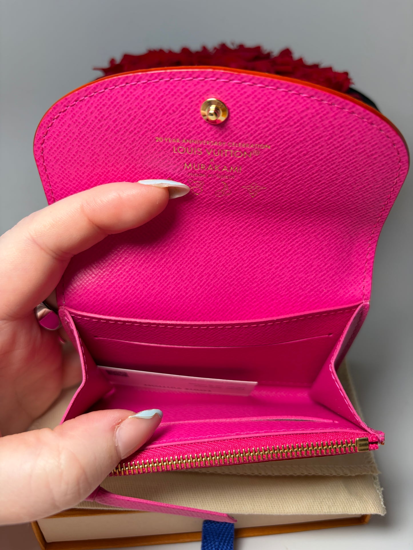 Louis Vuitton LV X TM Rosalie Coin Purse Multicolor Canvas with Hot Pink Interior NEW