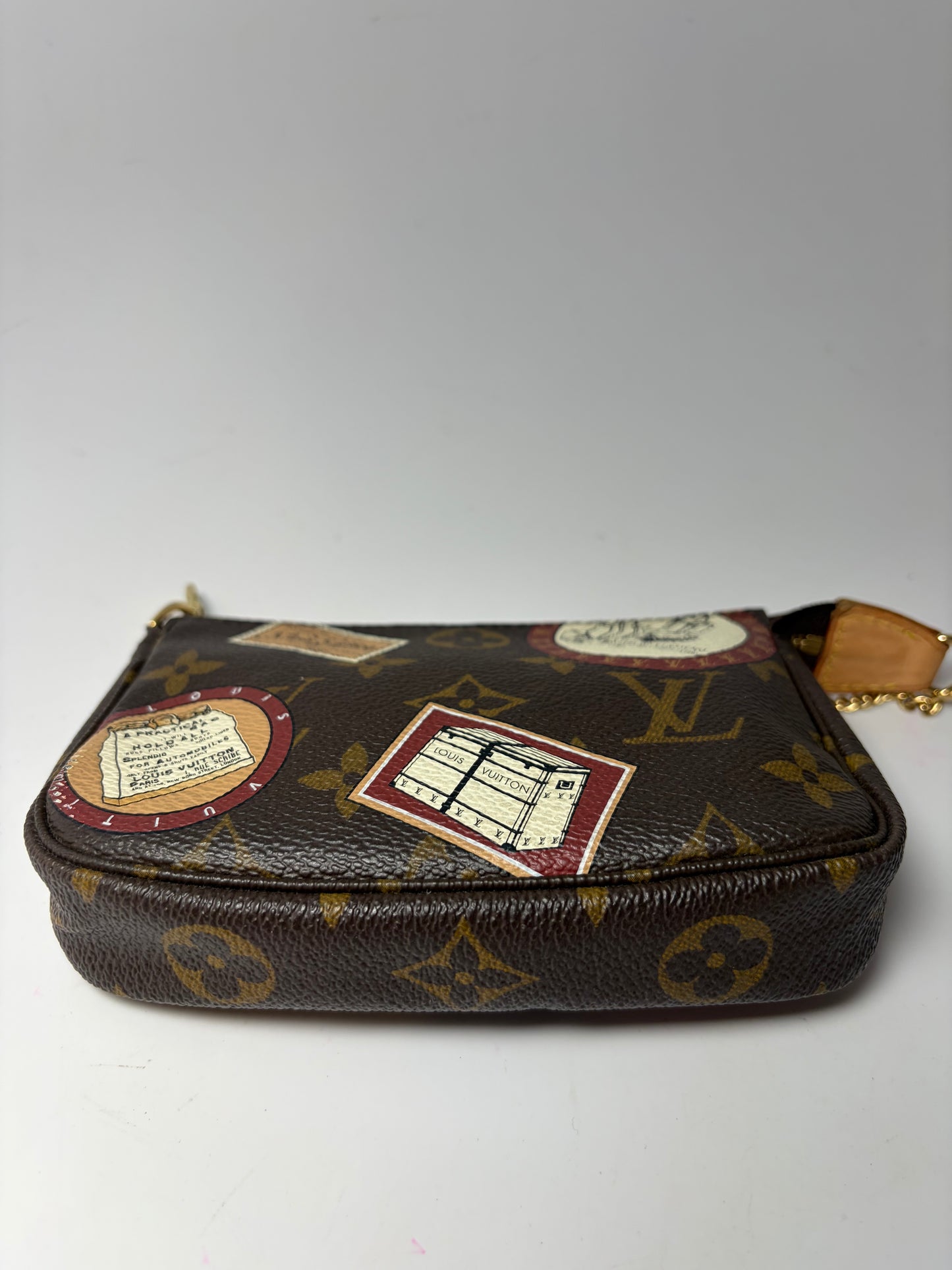 Louis Vuitton Monogram Patches Mini Pochette with Chain & COA