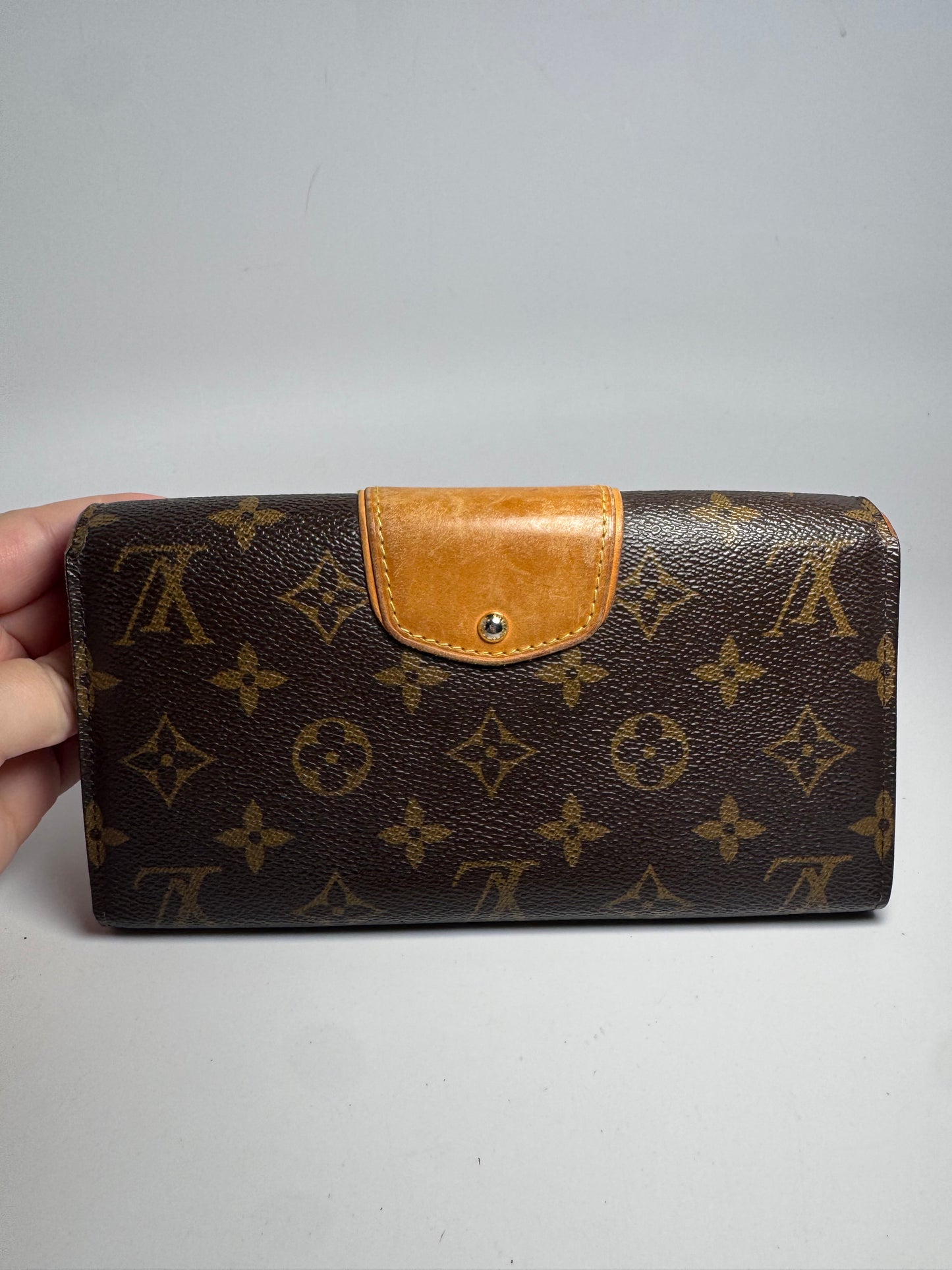 Louis Vuitton Portefeuille Boetie Wallet Turn Lock Closure Monogram & Vachetta Leather Made in Spain in 2010