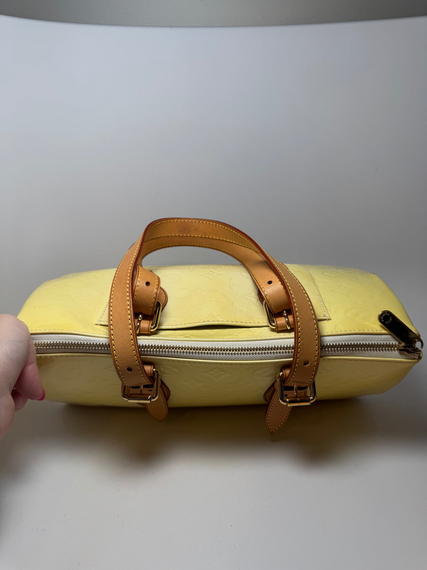 Louis Vuitton Rosewood Avenue Yellow Vernis Leather Shoulder Bag