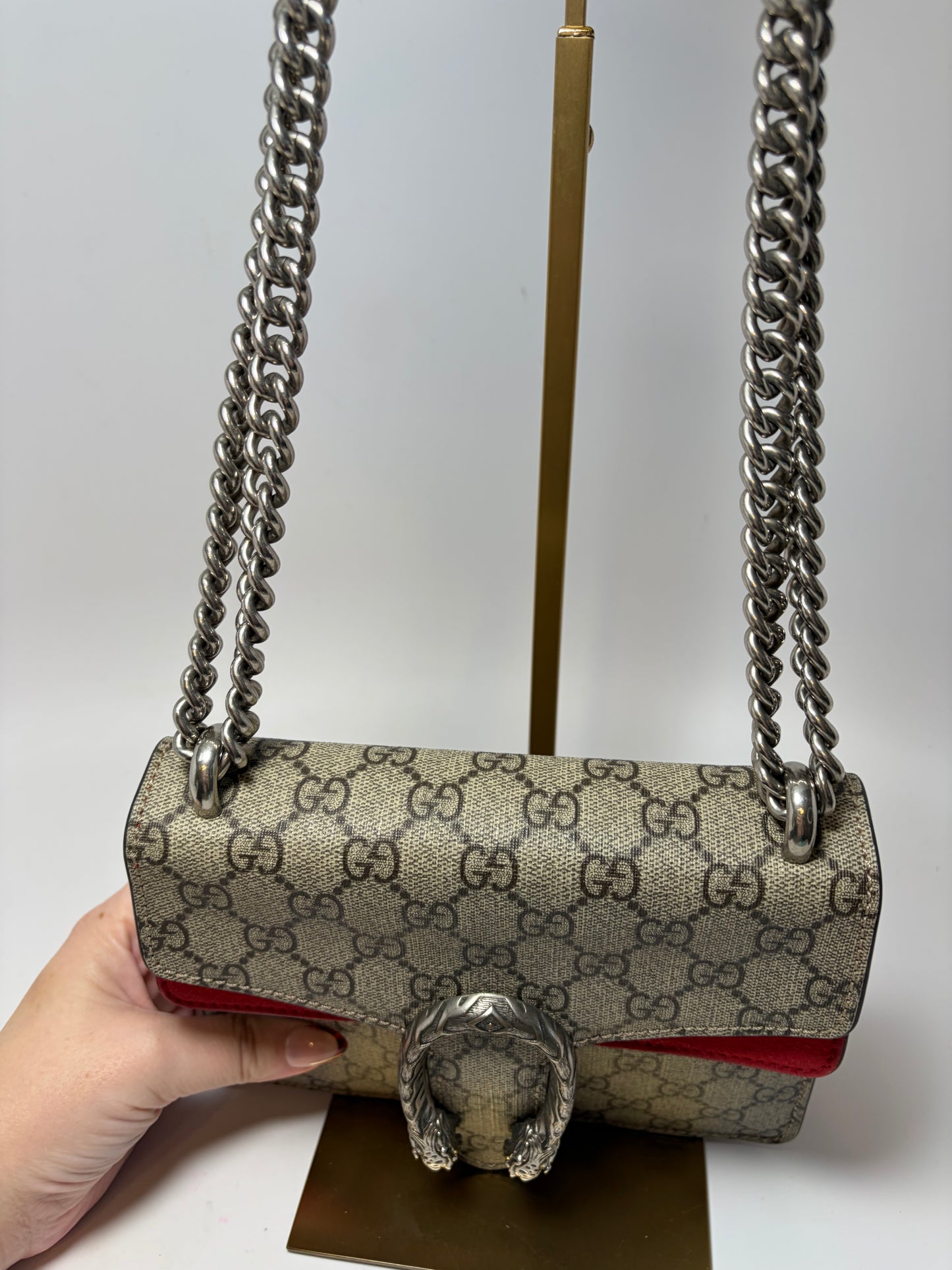 Gucci GG Supreme Dionysus Mini Shoulder Bag with Chain Strap