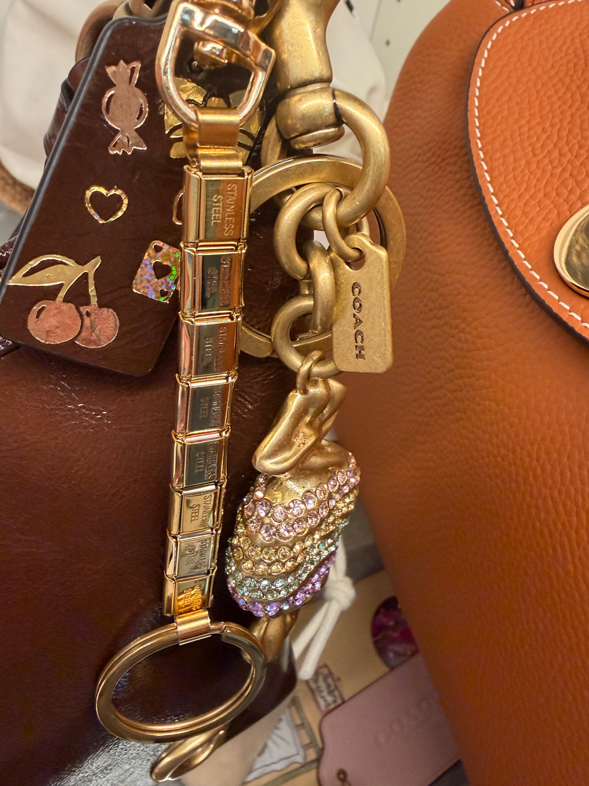 Coach Rainbow Crystal Candy Bag Charm