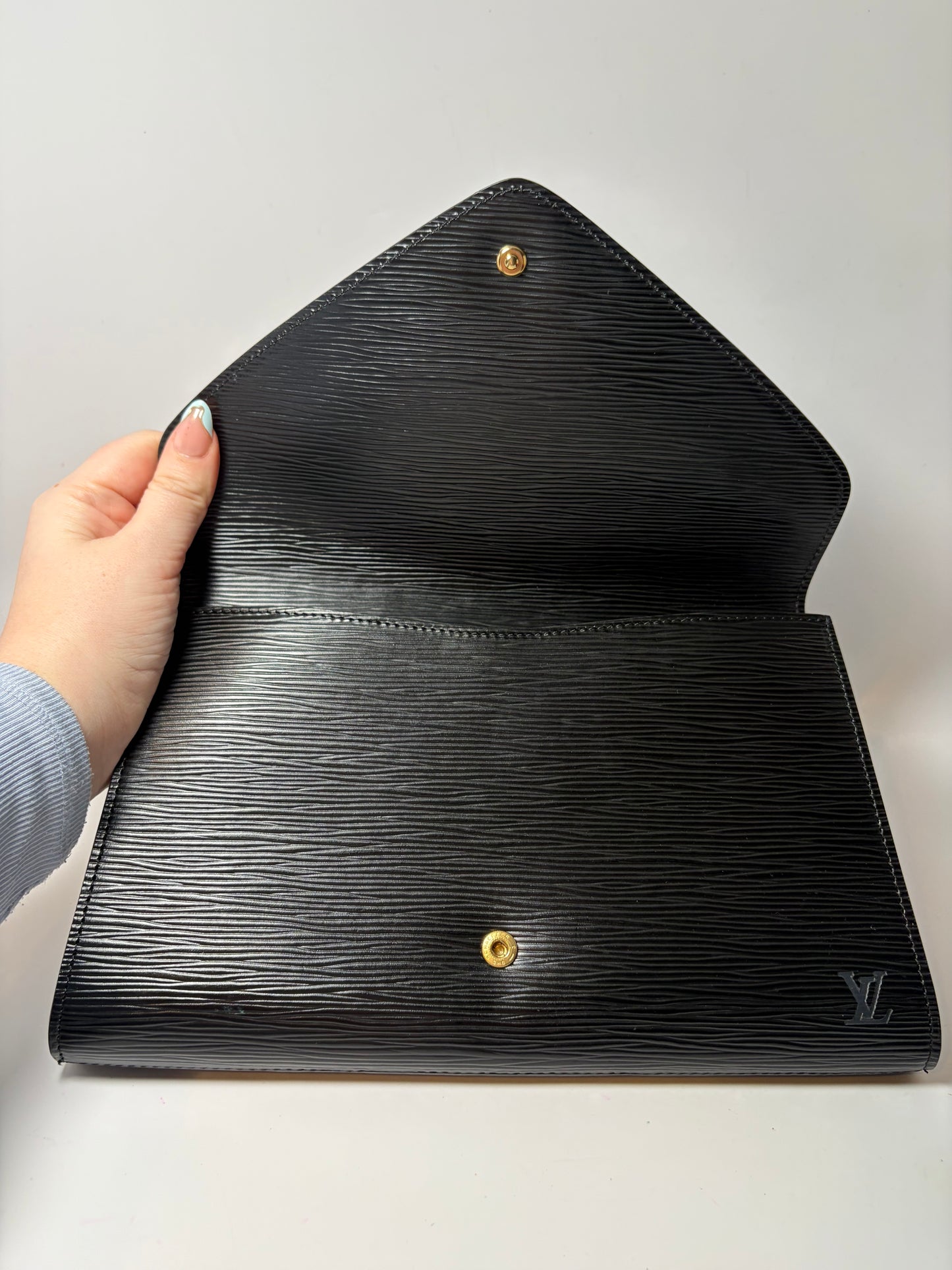 Louis Vuitton Art Deco Black Epi Leather Clutch