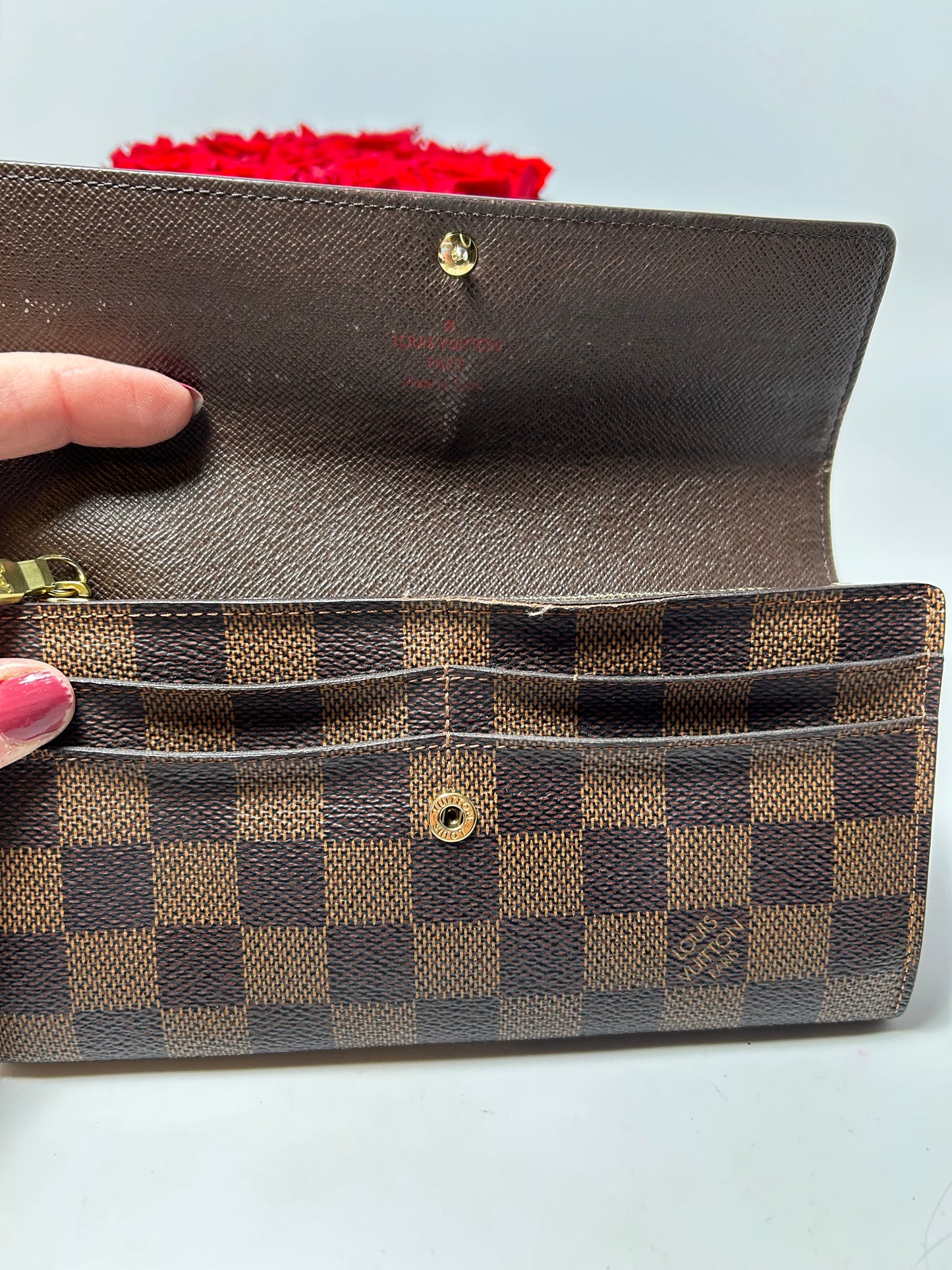 Louis Vuitton Damier Ebene Sarah Wallet