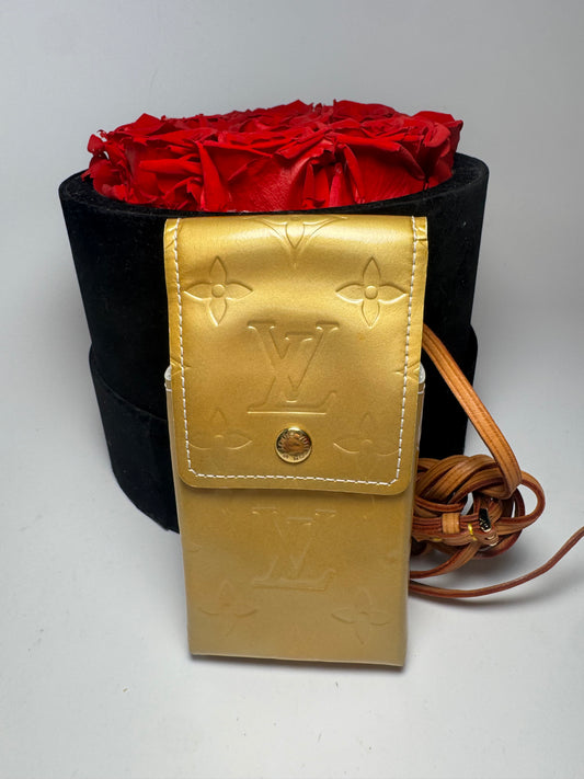 Louis Vuitton Gold Monogram Vernis Phone/Cigarette Case/Cosmetic Pouch w/original strap