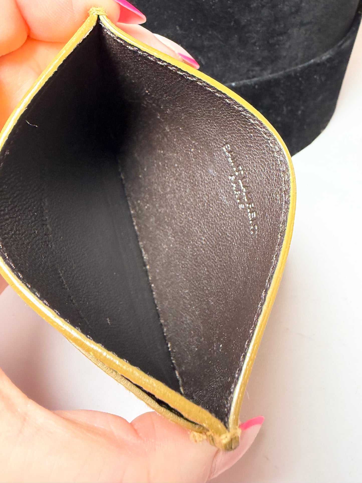 Saint Laurent Gold Leather Card Holder