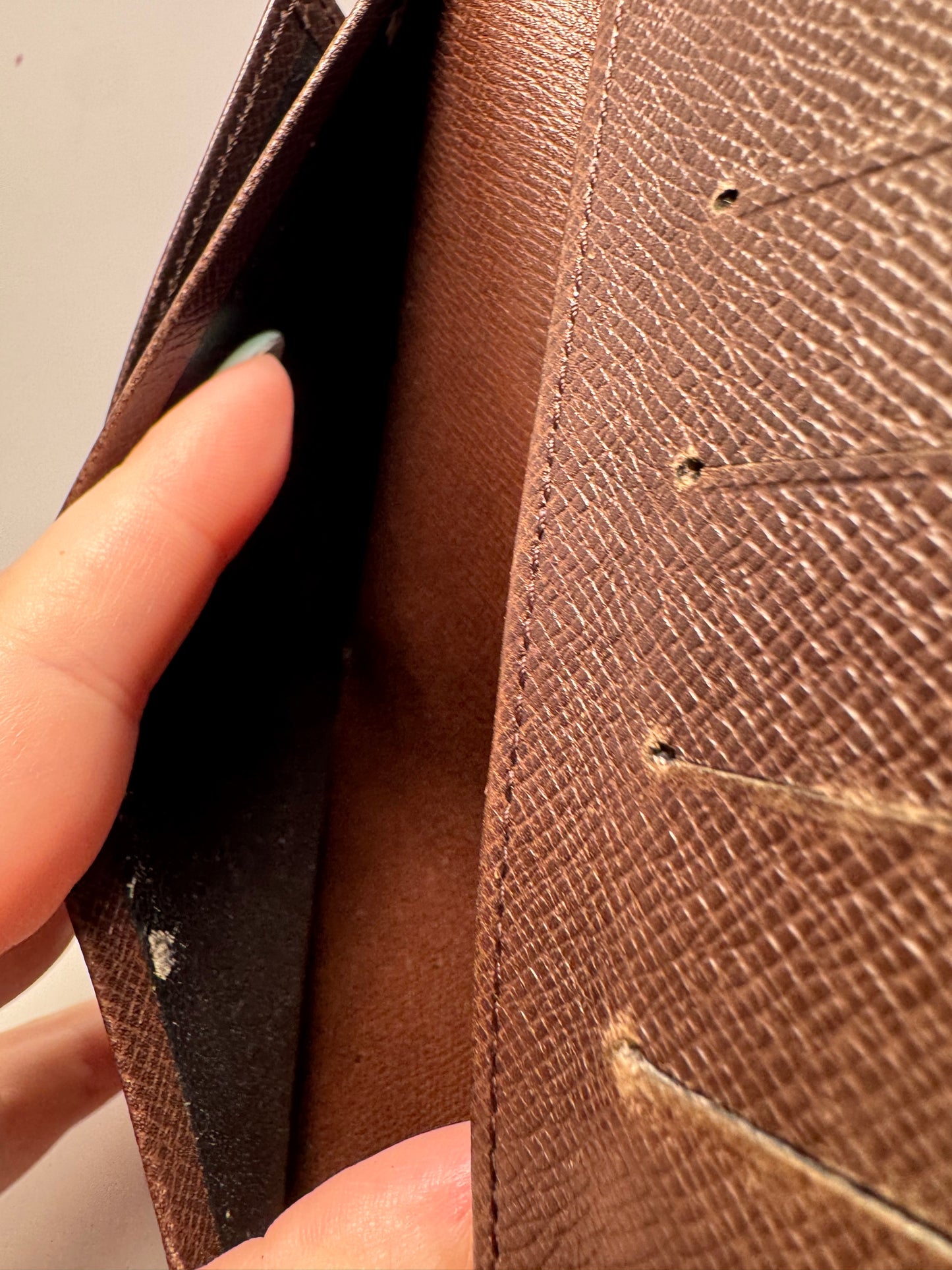Louis Vuitton Damier Ebene Porte Valeurs Wallet/Passport Cover- Fair Condition Centenaire Edition