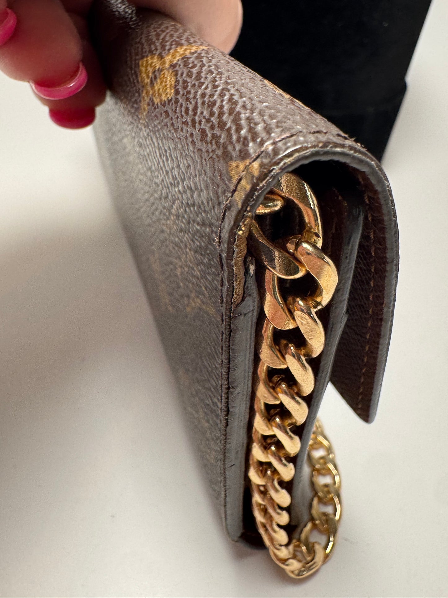 Louis Vuitton Monogram Sarah Trifold Wallet on Chain