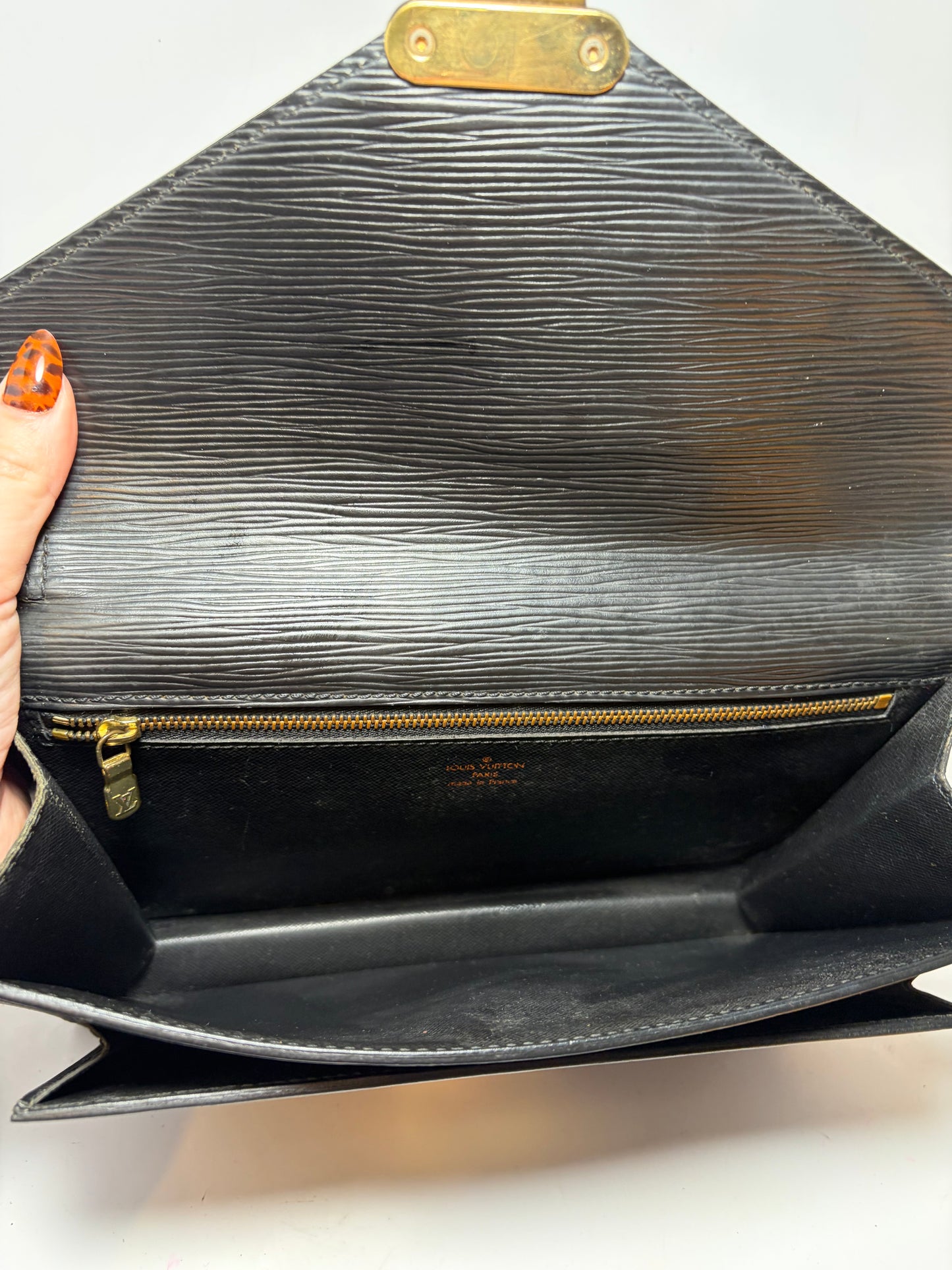 Louis Vuitton Black Epi Leather Pochette Sellier Draggone Clutch Bag