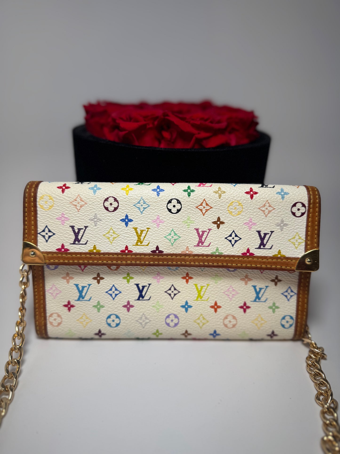 Louis Vuitton Multicolor Porte Tressor International Wallet on chain- April 2005 in France