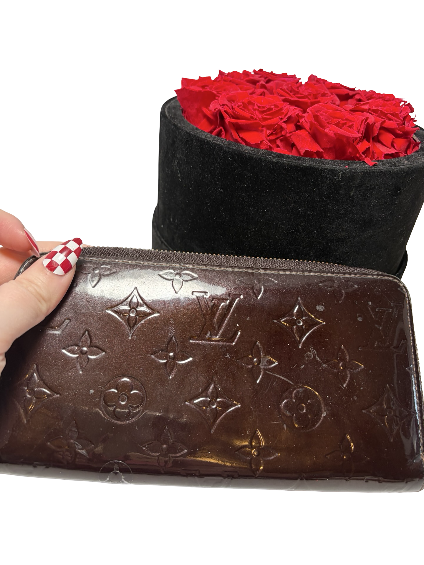 Louis Vuitton Plum Vernis Leather Zippy Wallet