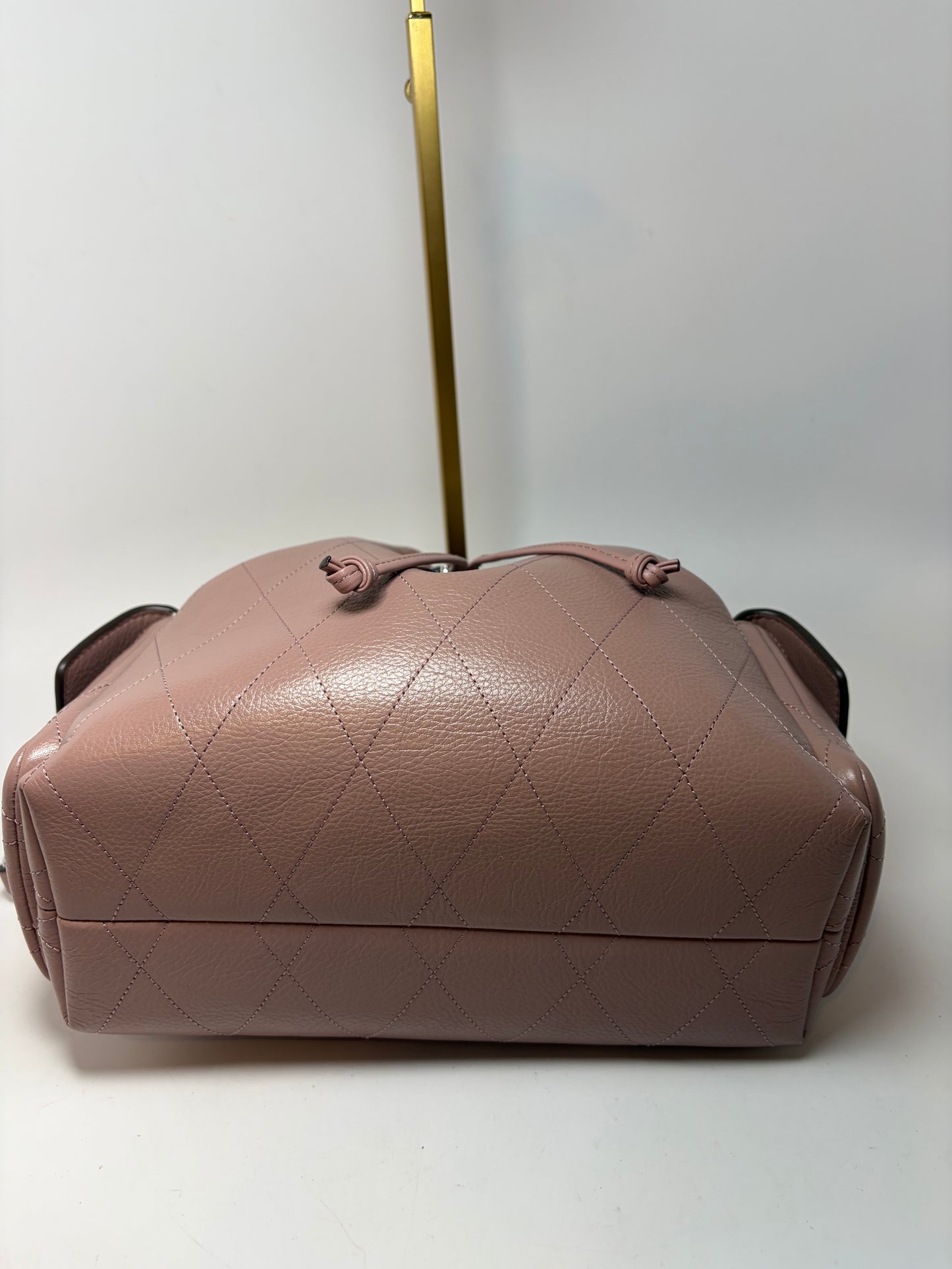 Tory Burch Quilted Small Charlie Drawstring Shoulder Bag/Crossbody in Mauve NWT & Dust Bag