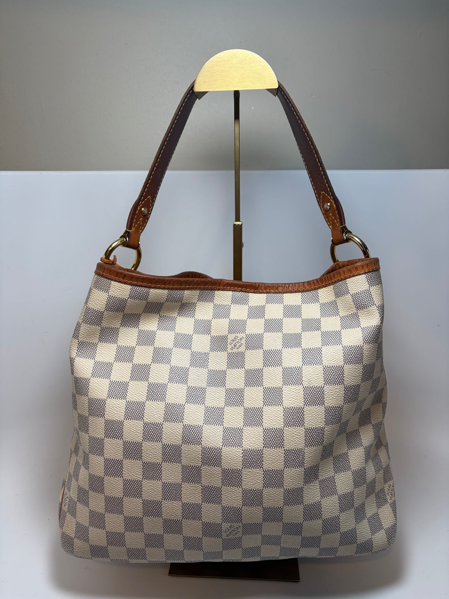 Louis Vuitton Delightful PM Damier Azur Shoulder Bag w/COA