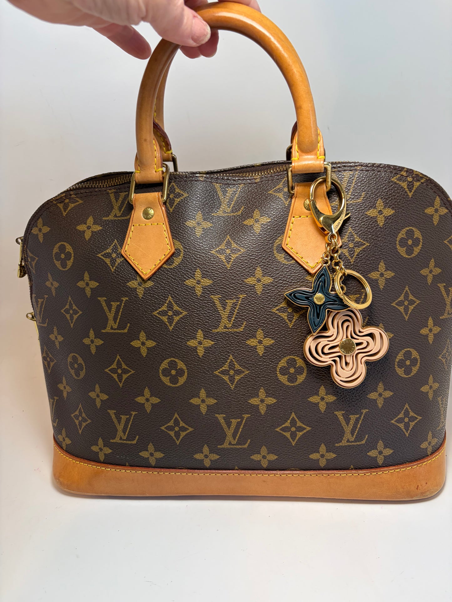 Louis Vuitton Resin Naïf Flower Pink, Black & Gold Bag Charm w/box