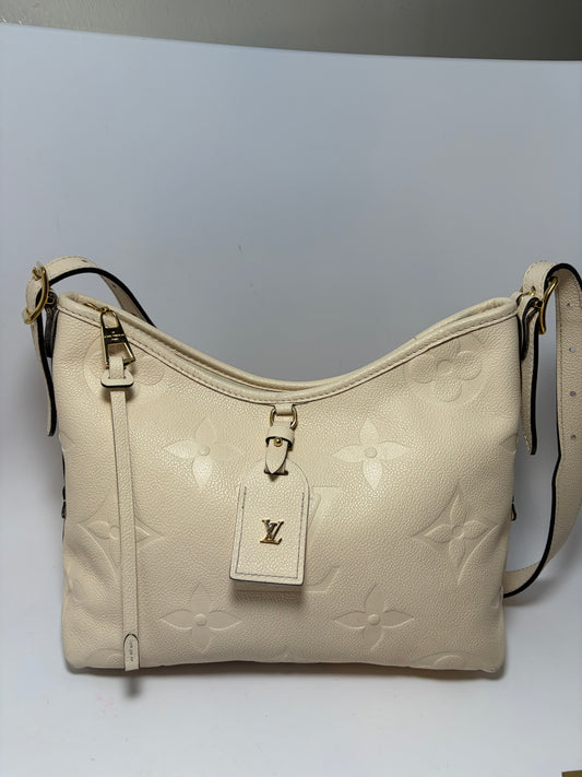 Louis Vuitton Caryall PM Monogram Empriente Leather Shoulder Bag/Crossbody in Cream