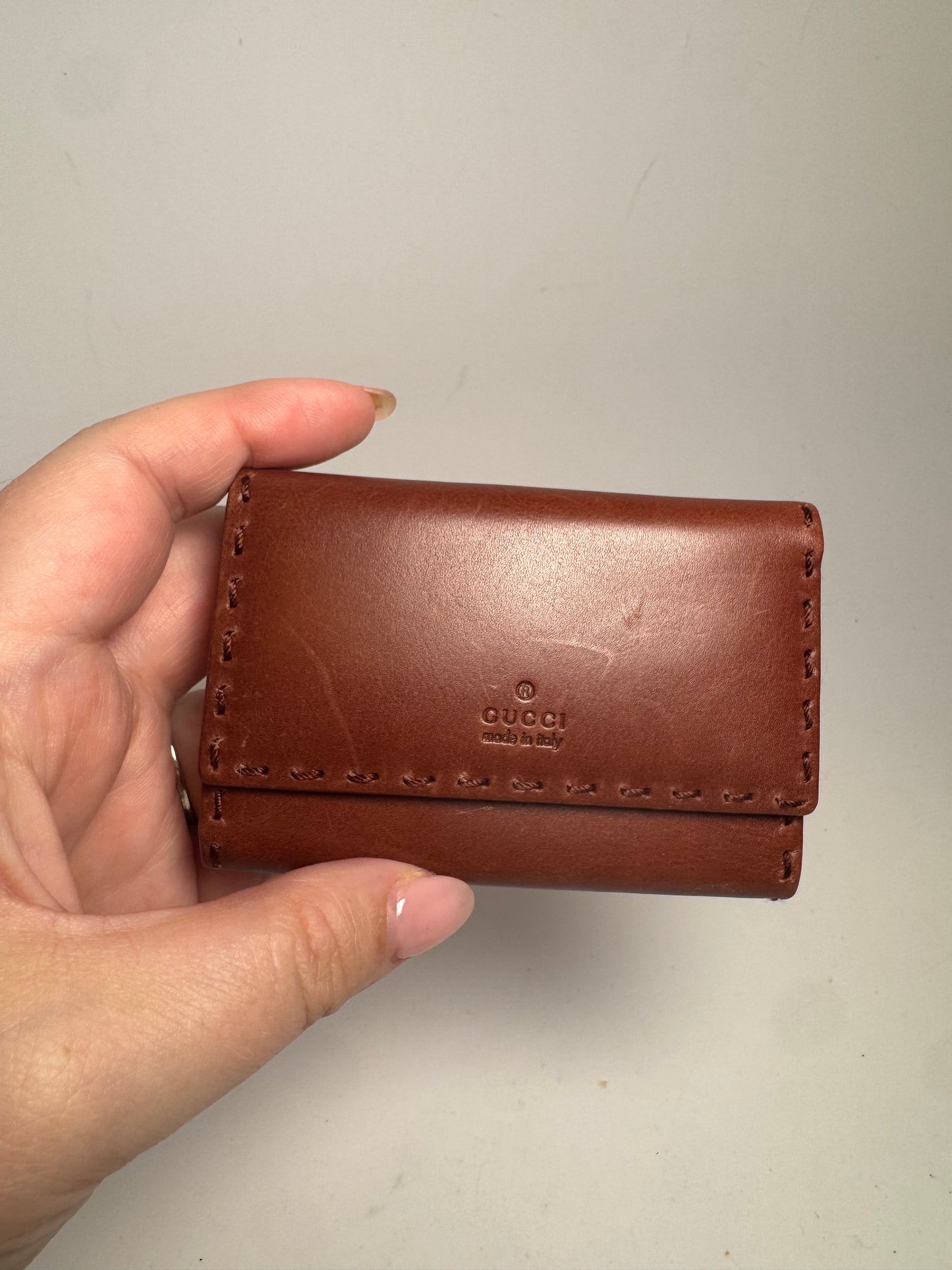 Gucci Brown Leather Western 6 Key Case/Key Holder