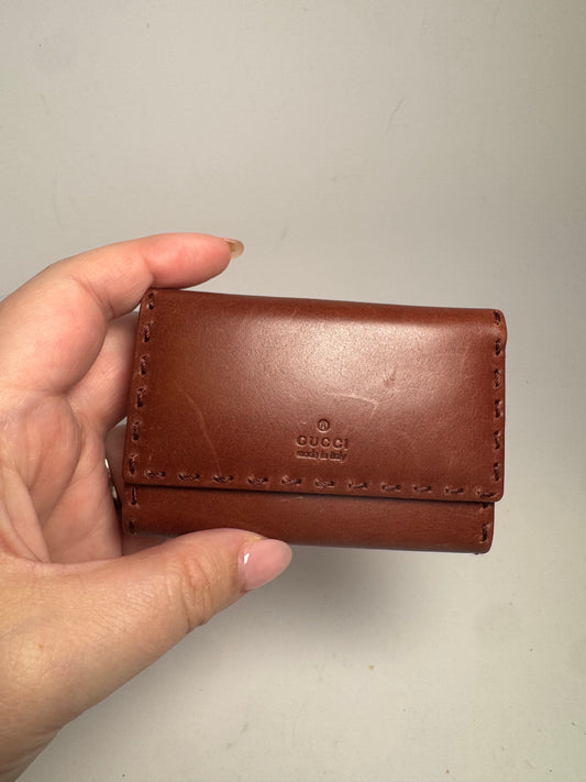 Gucci Brown Leather Western 6 Key Case/Key Holder