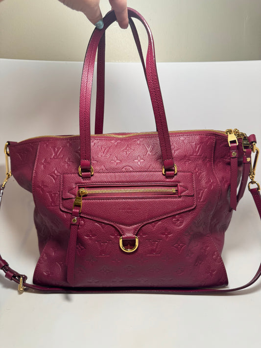 Louis Vuitton Lumineuse PM Purple Burgundy Empriente Leather Satchel/Shoulder Bag