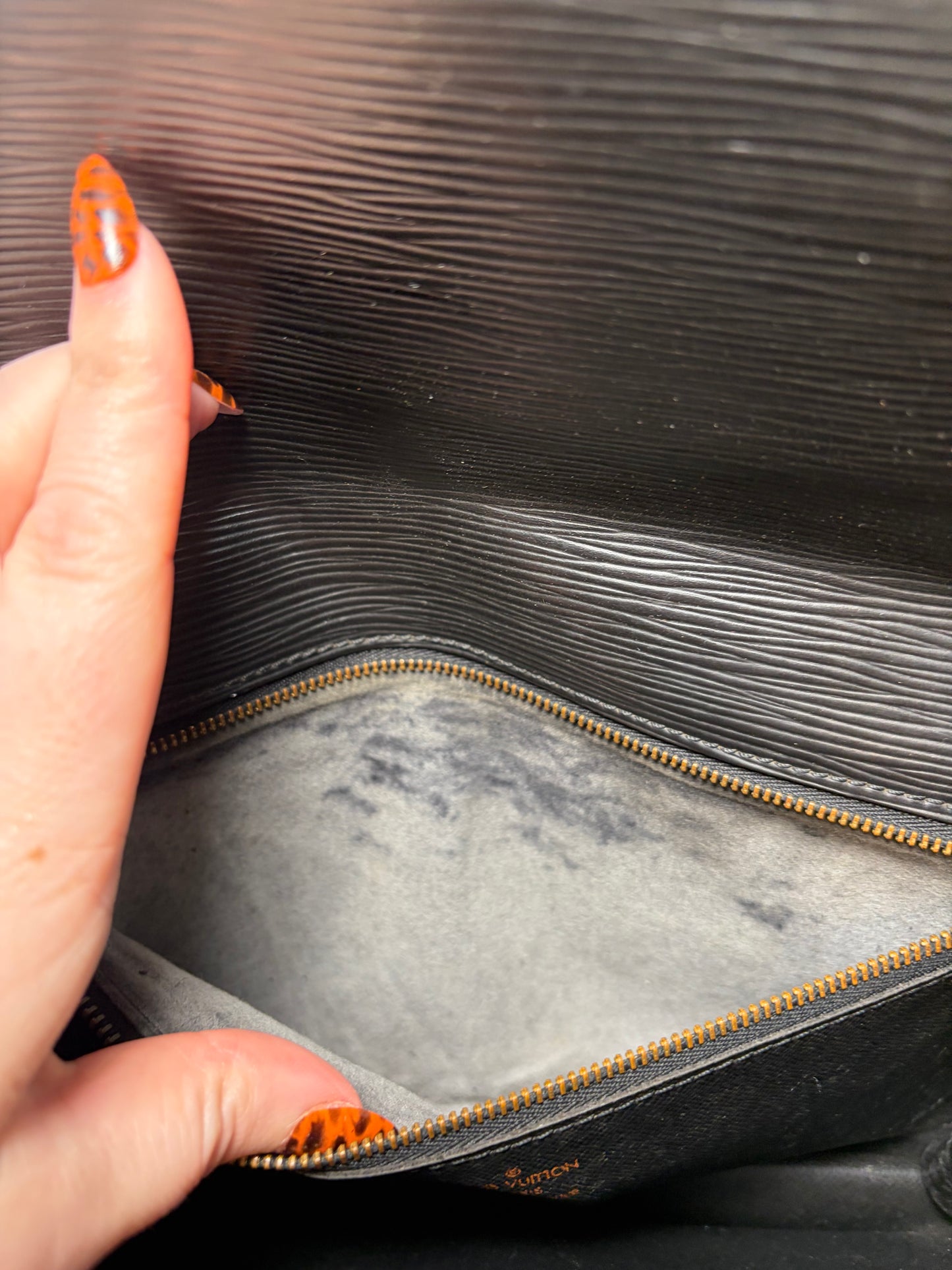 Louis Vuitton Black Epi Leather Pochette Sellier Draggone Clutch Bag
