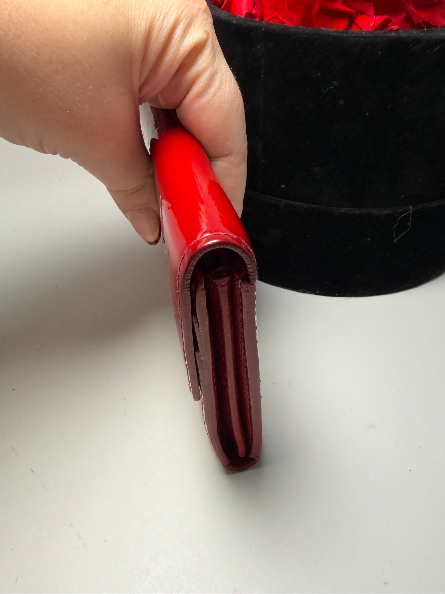 Louis Vuitton Sarah Red Vernis Monogram Wallet