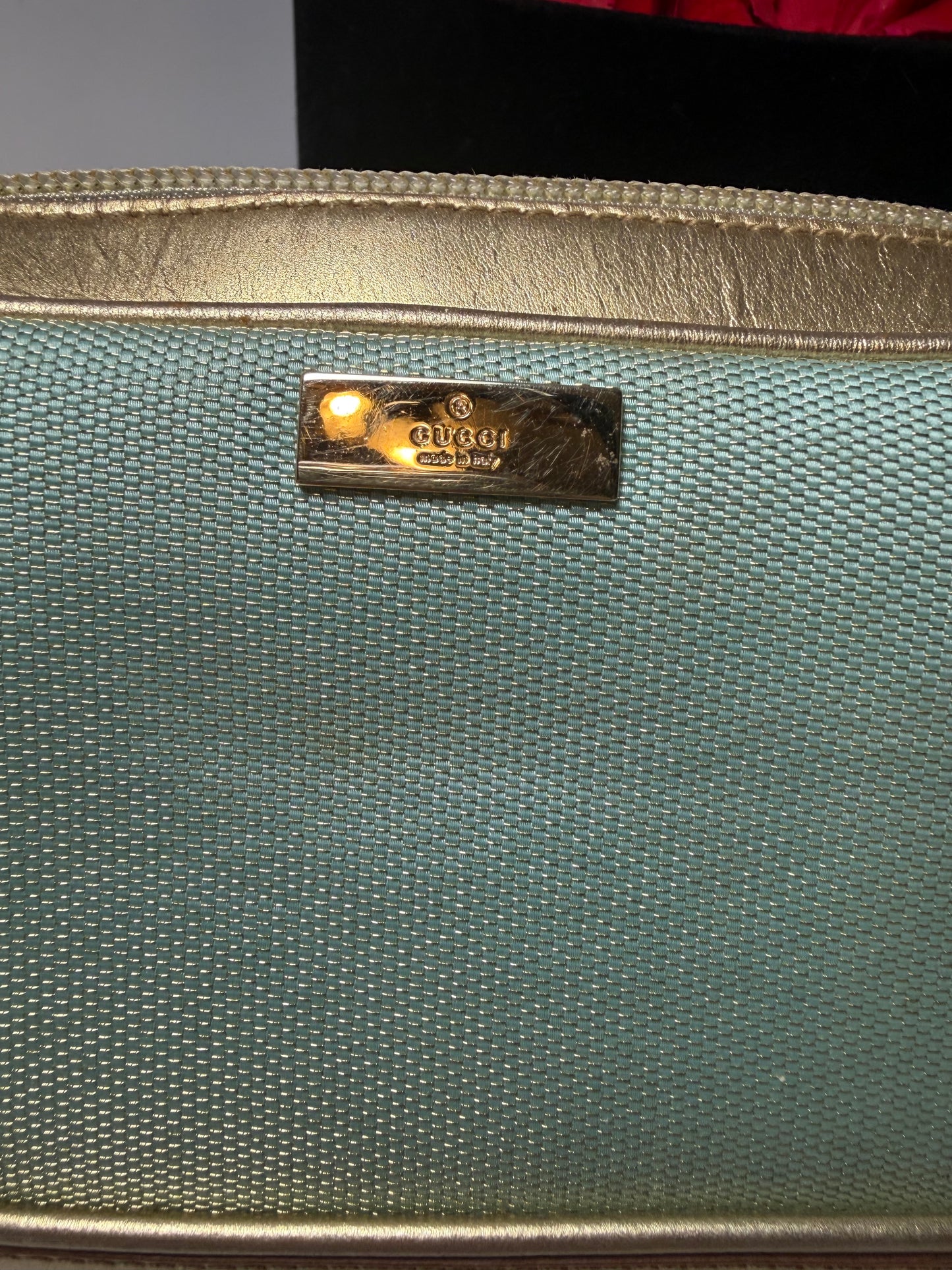 Gucci Blue & Gold Mini Bag Vintage Comes with Certificate of Authenticity