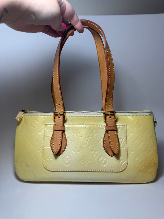 Louis Vuitton Rosewood Avenue Yellow Vernis Leather Shoulder Bag