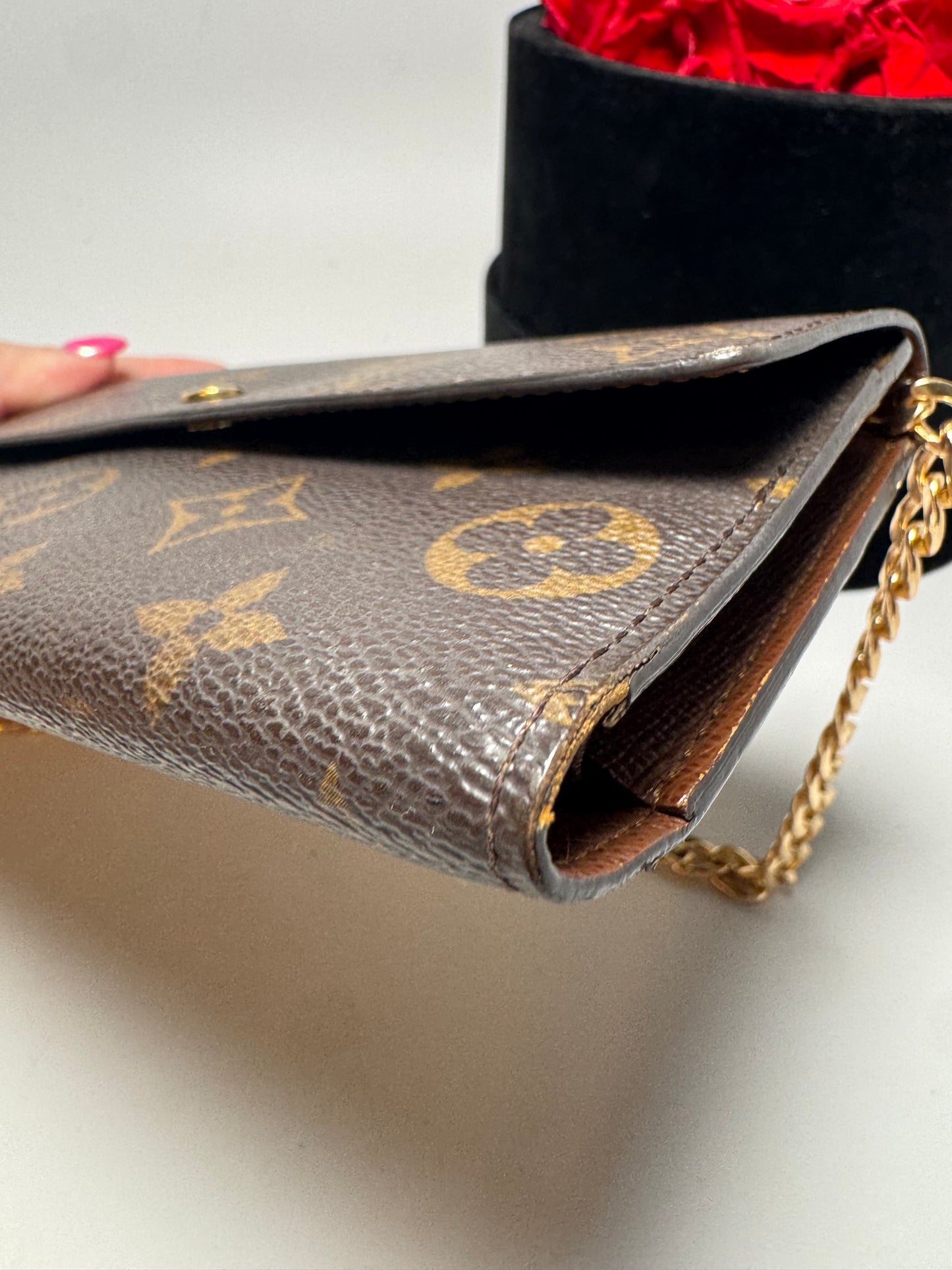 Louis Vuitton Monogram Sarah Trifold Wallet on Chain