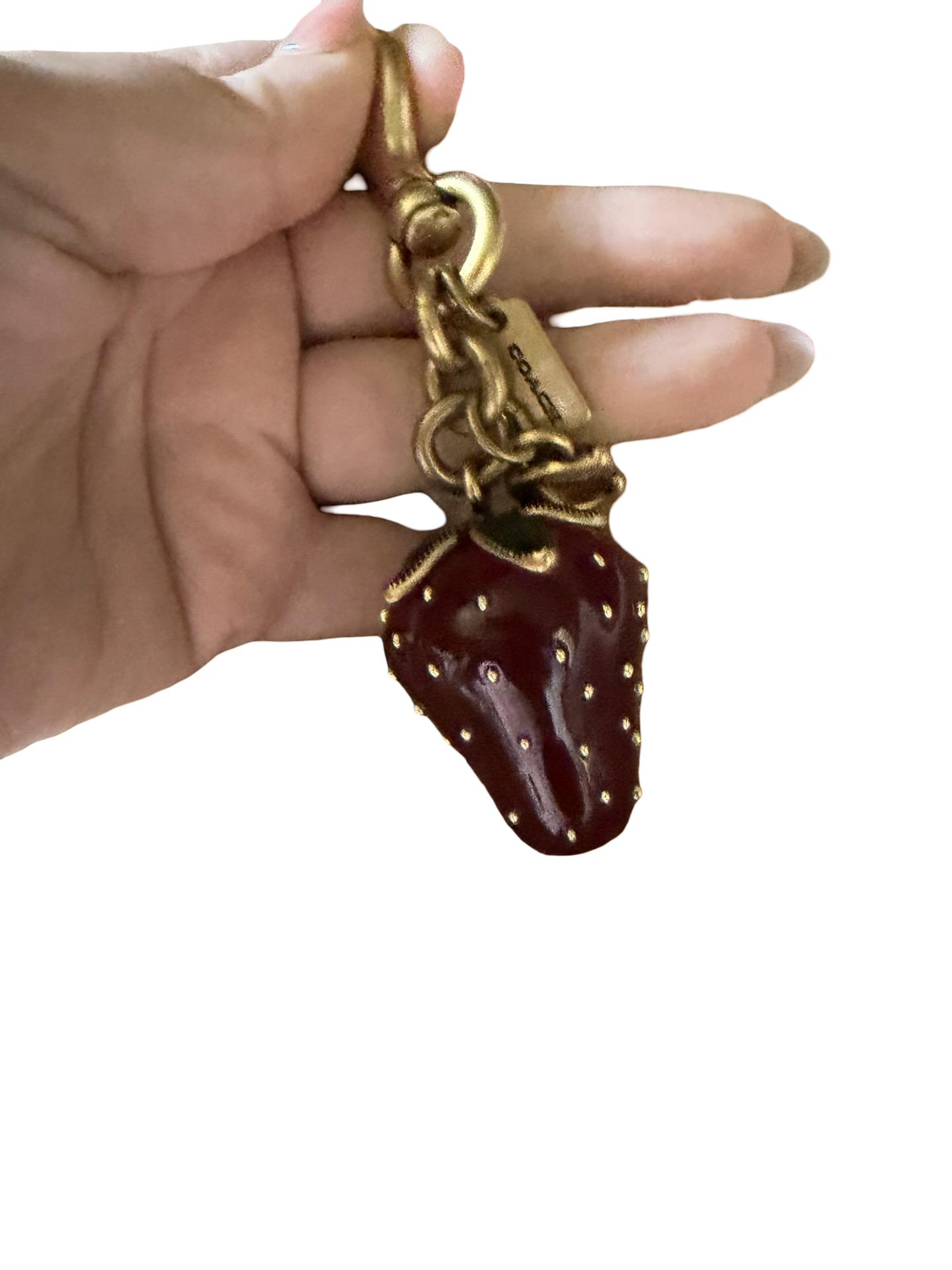 Coach Strawberry Brass Bag Charm
