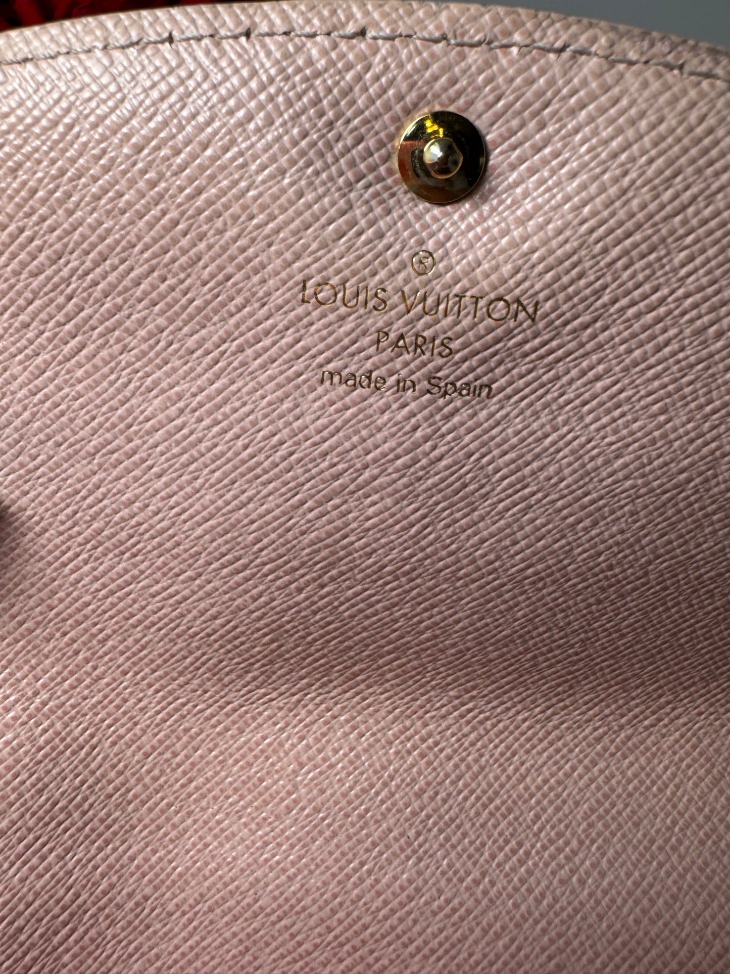 Louis Vuitton Damier Ebene Caissa Wallet w/Ballerine Pink Interior