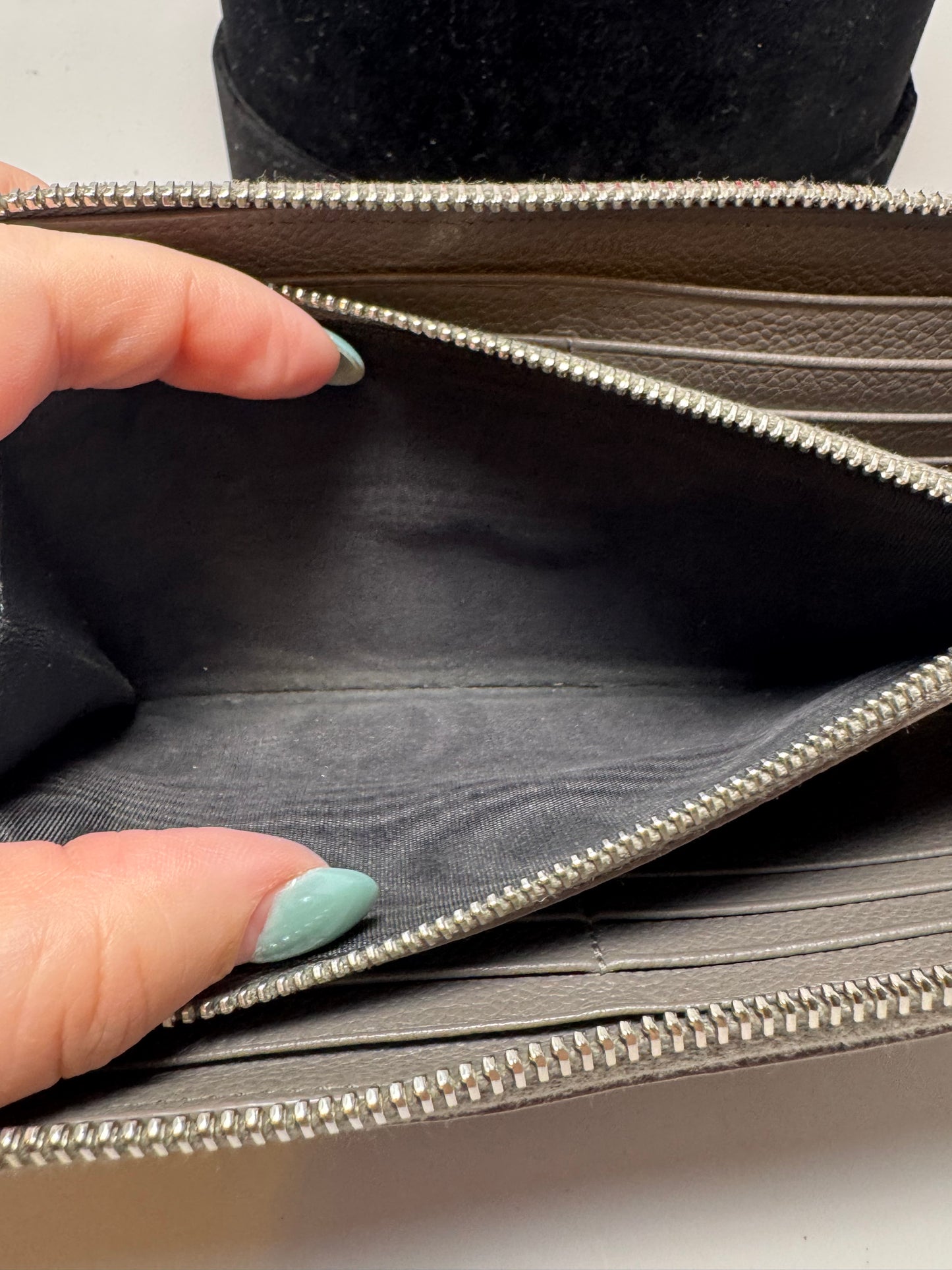 Saint Laurent Grained Calf Skin Rive Gauche Zip Around Wallet