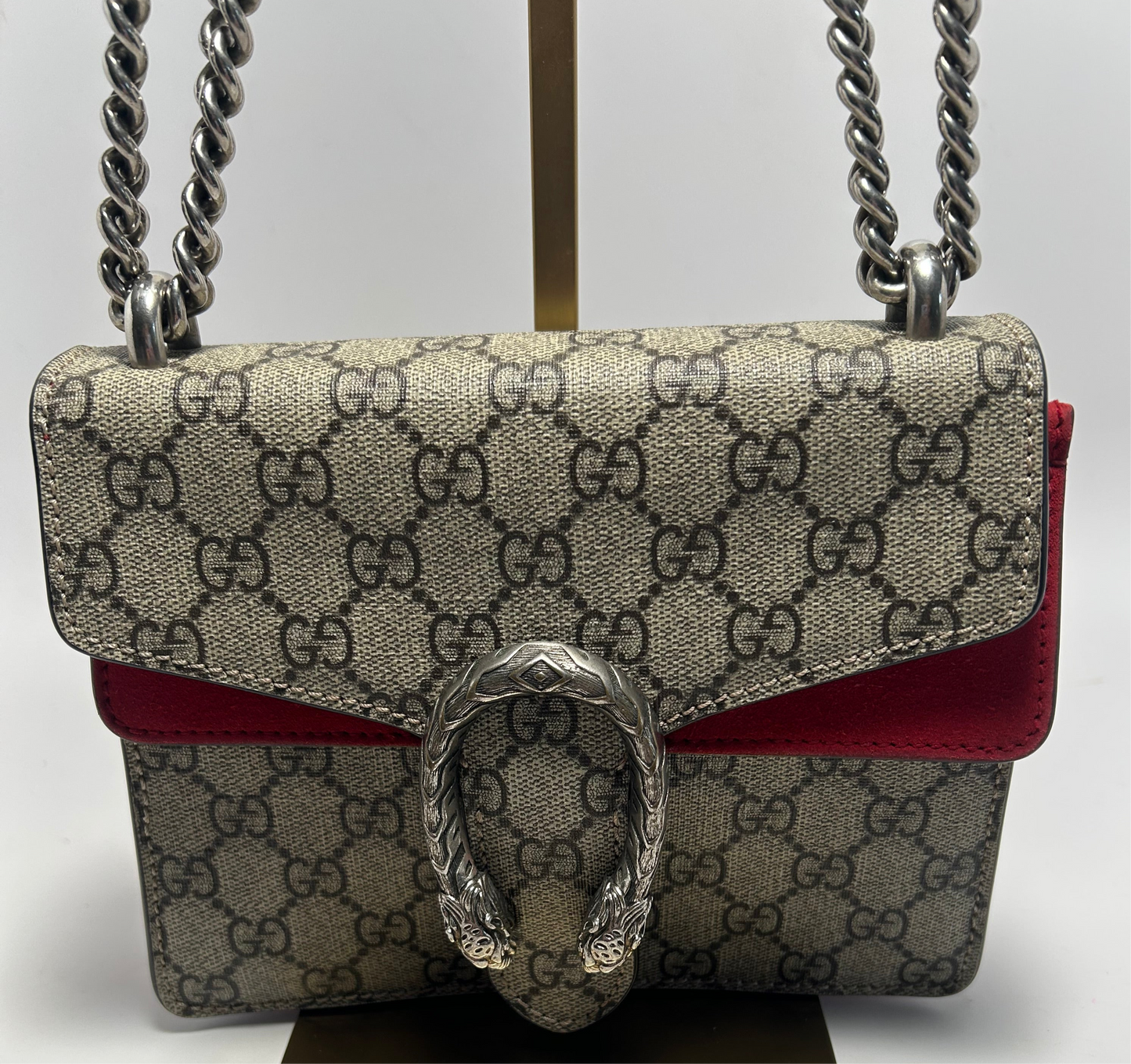 Gucci GG Supreme Dionysus Mini Shoulder Bag with Chain Strap