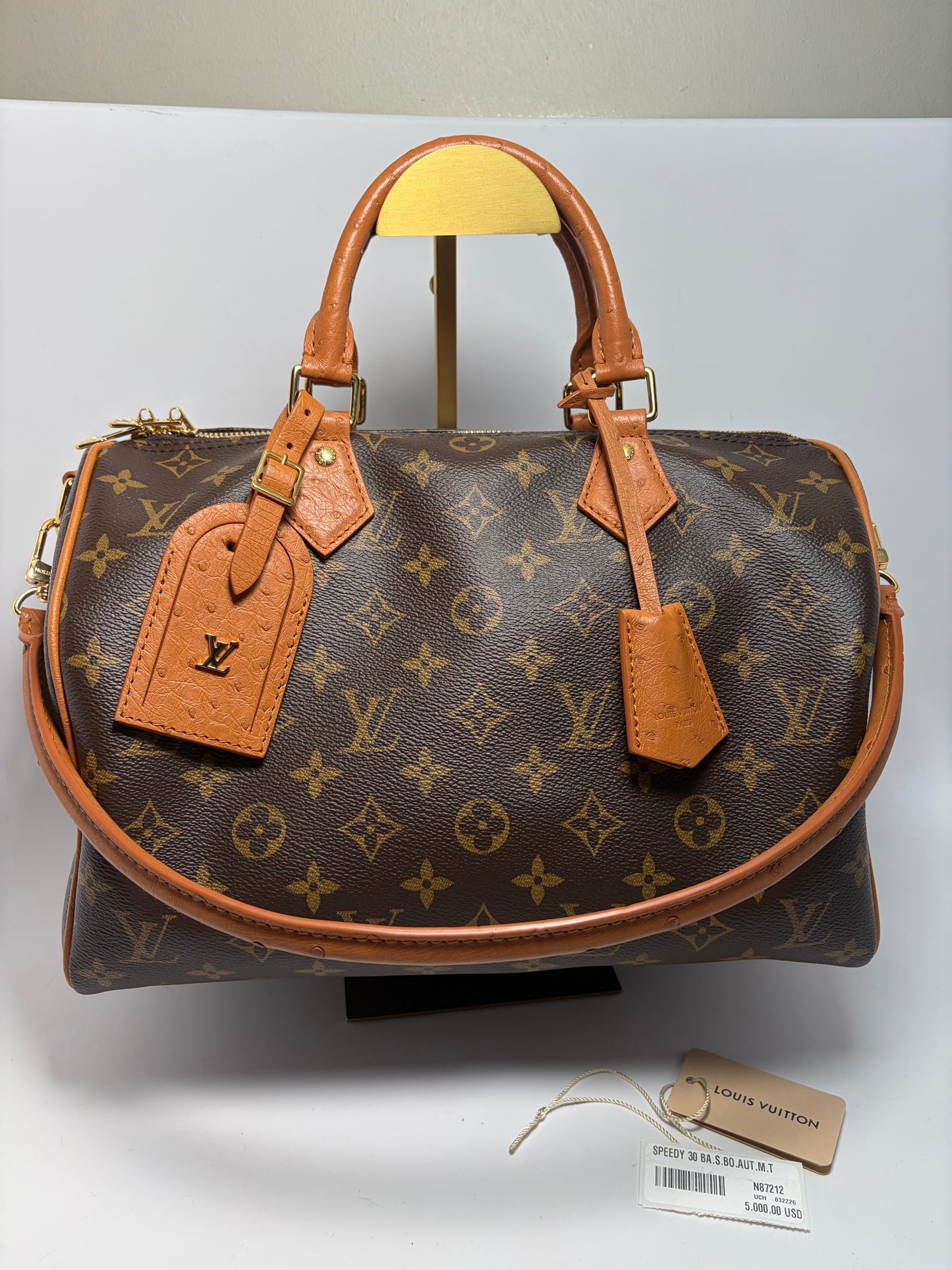 Louis Vuitton Speedy Soft 30 Boho w/Ostrich Leather