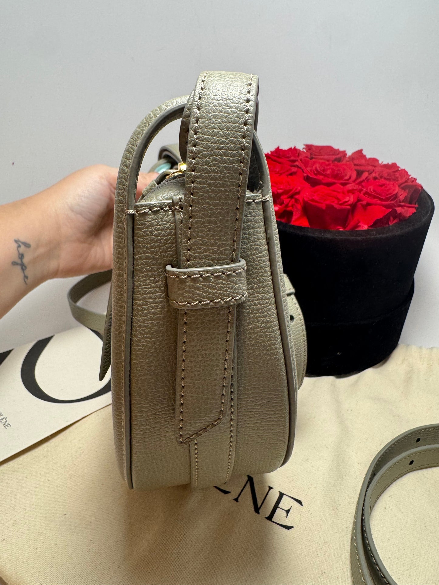 Polène Numero Dix Textured Taupe Crossbody/Shoulder Bag