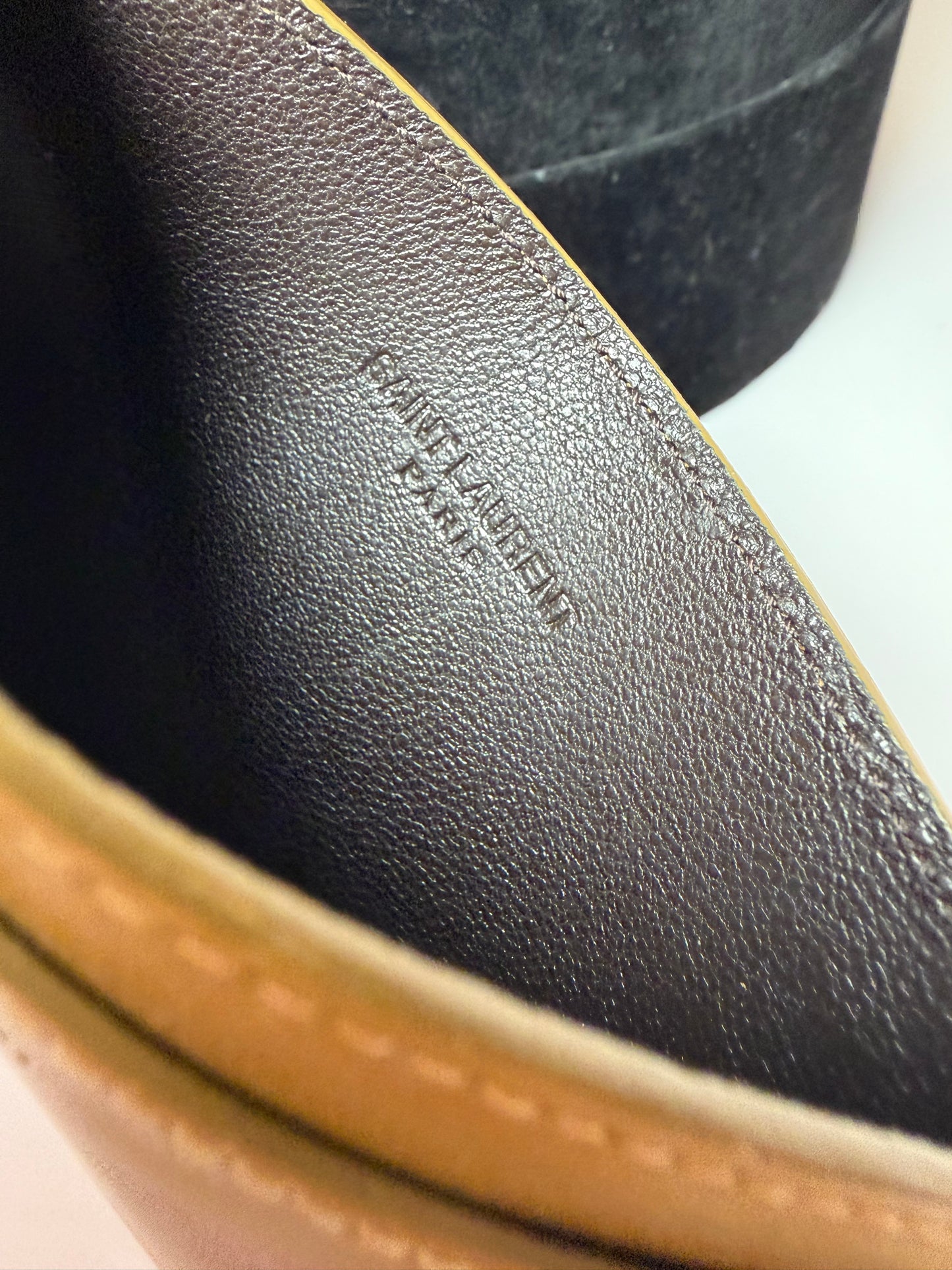 Saint Laurent Gold Leather Card Holder