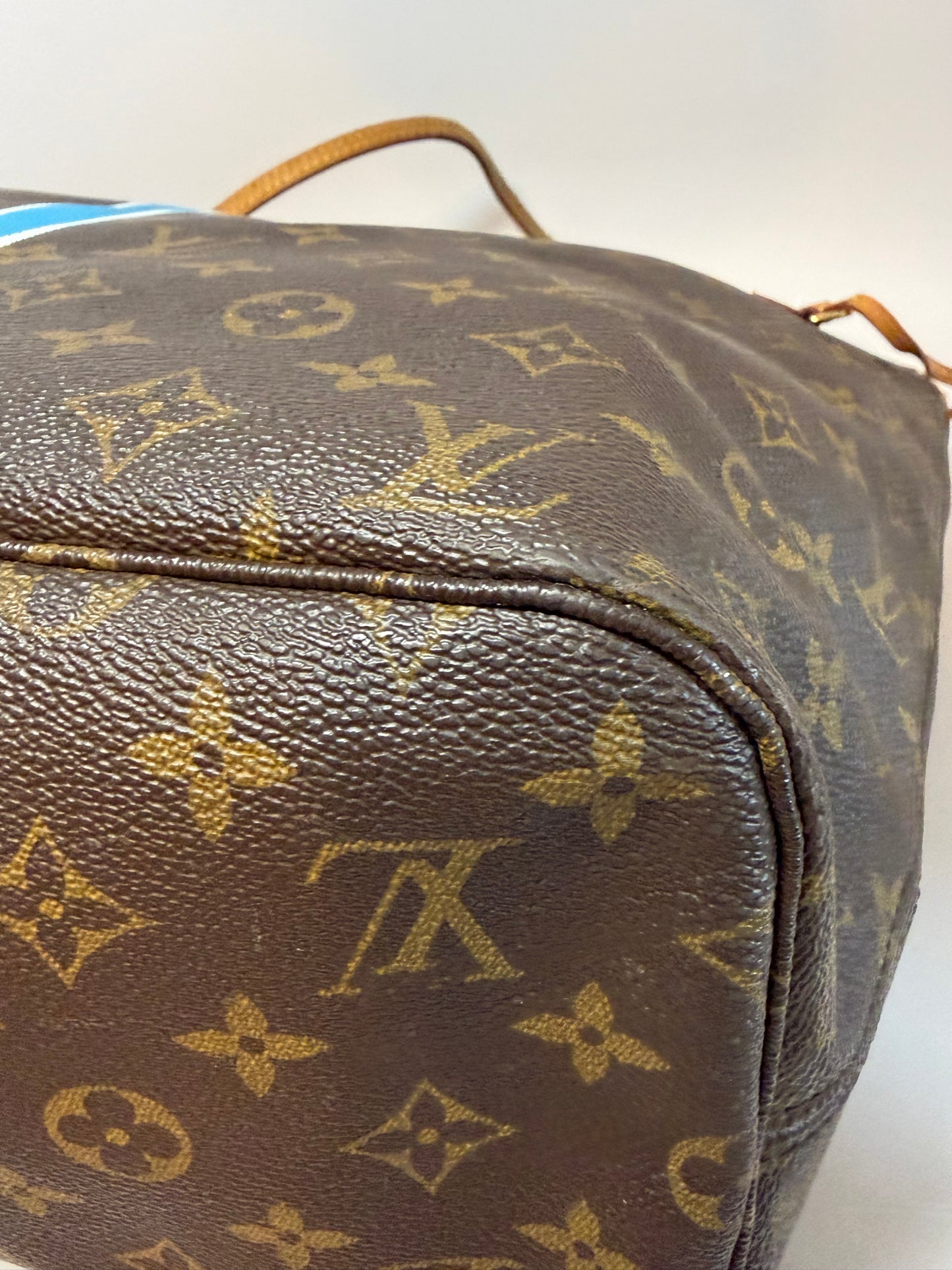 Louis Vuitton Neverfull MM Tote– My Heritage Monogram Custom Stripe & Initials Comes with Legit App COA