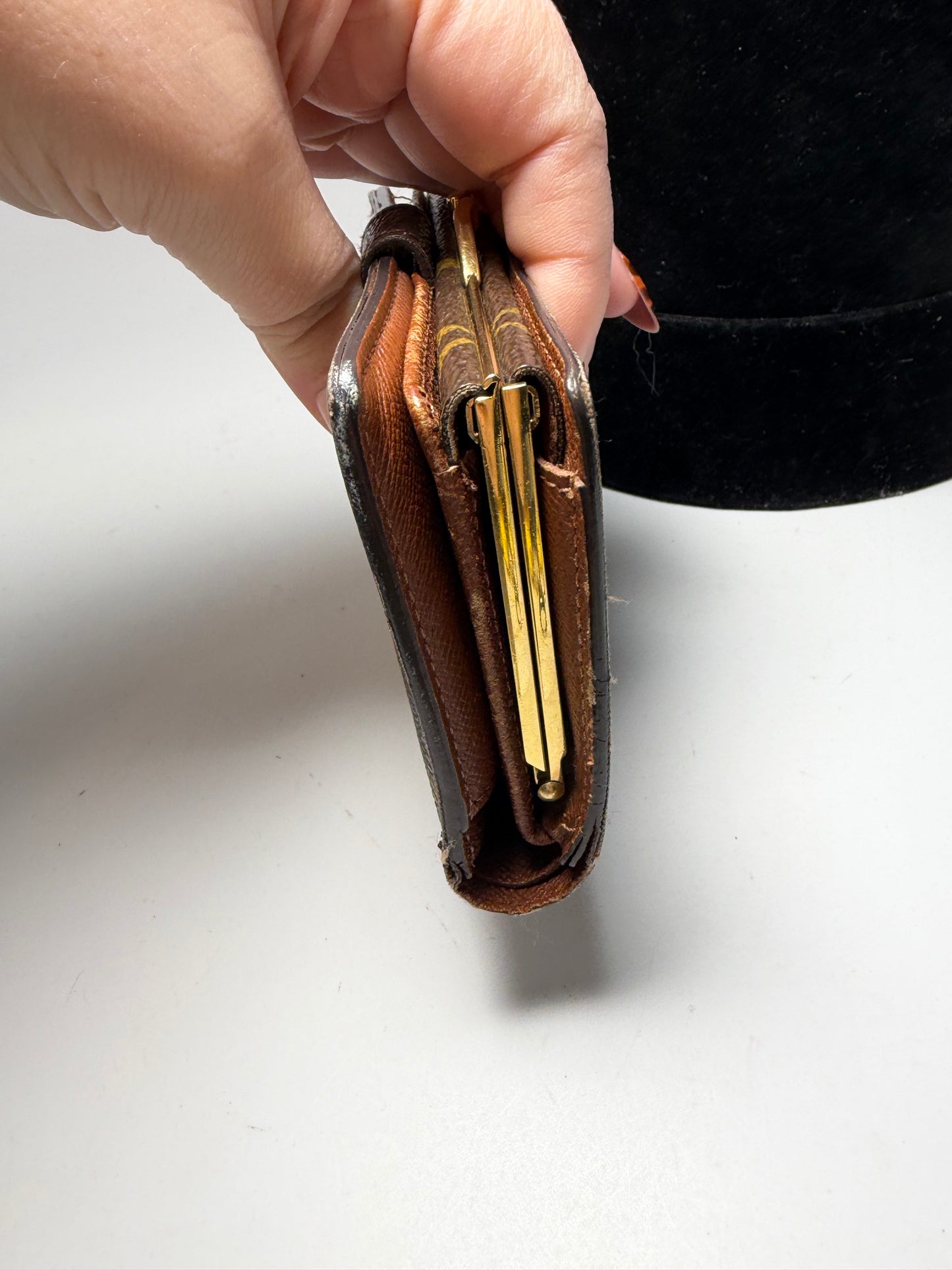 Louis Vuitton French Purse Monogram Kiss Lock Wallet- Fair Condition